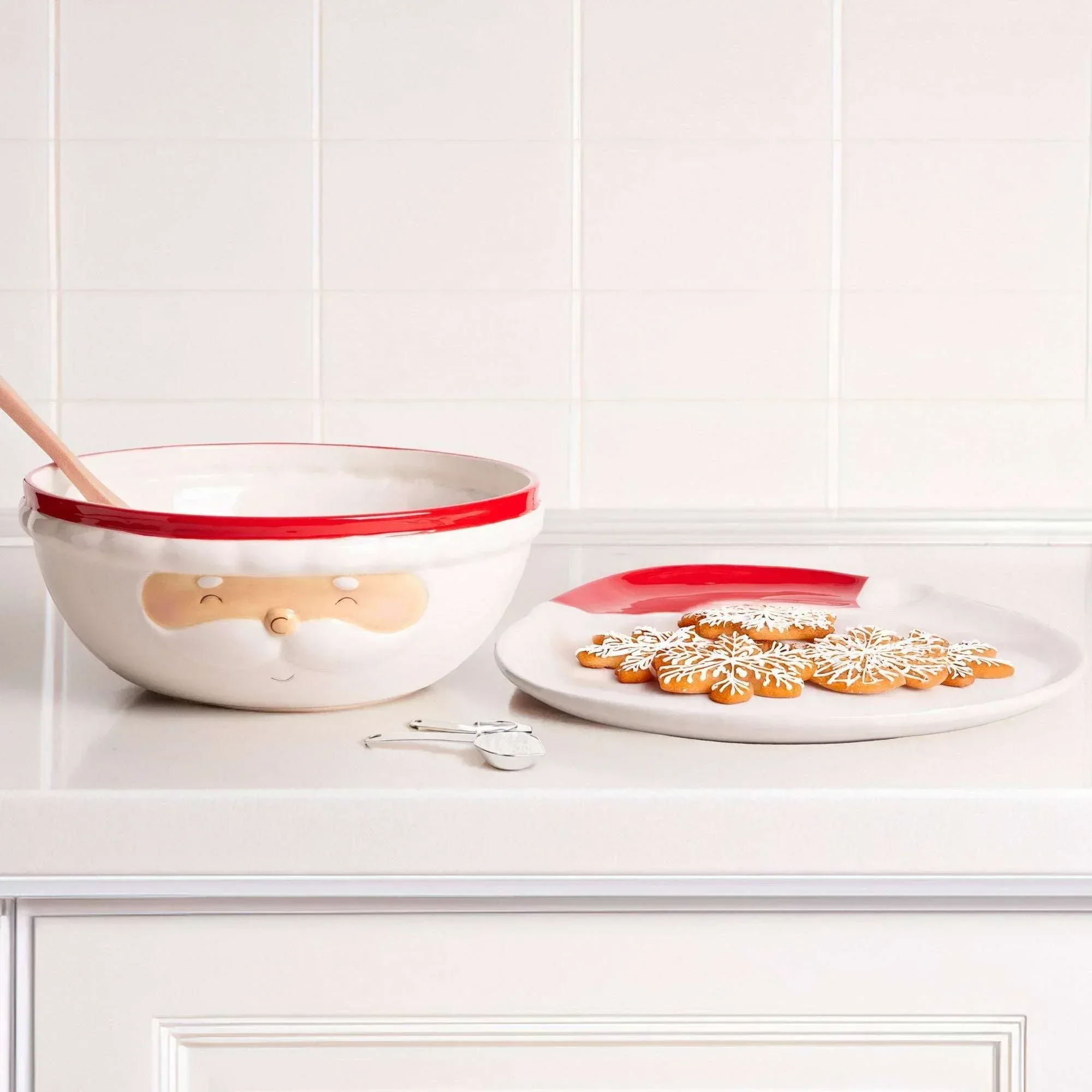 Home Essentials Santa Serving Bowl and Platter Set