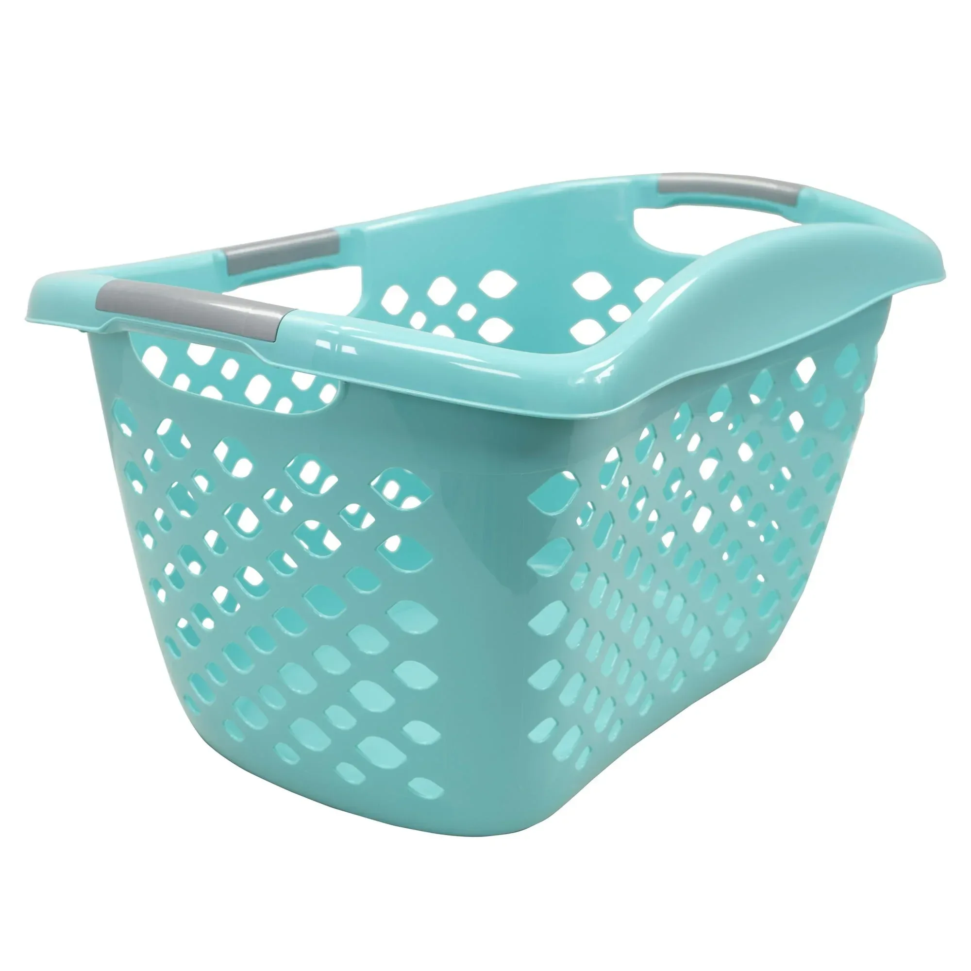 Home Logic 1.8 Bushel Hip Grip Plastic Laundry Basket, Teal, Adult