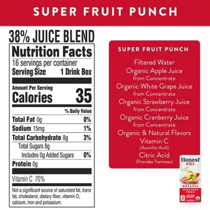 Honest Kids Organic Fruit Juice Drink Boxes Variety Pack (6 Oz., 40 Pk.) - Image 6