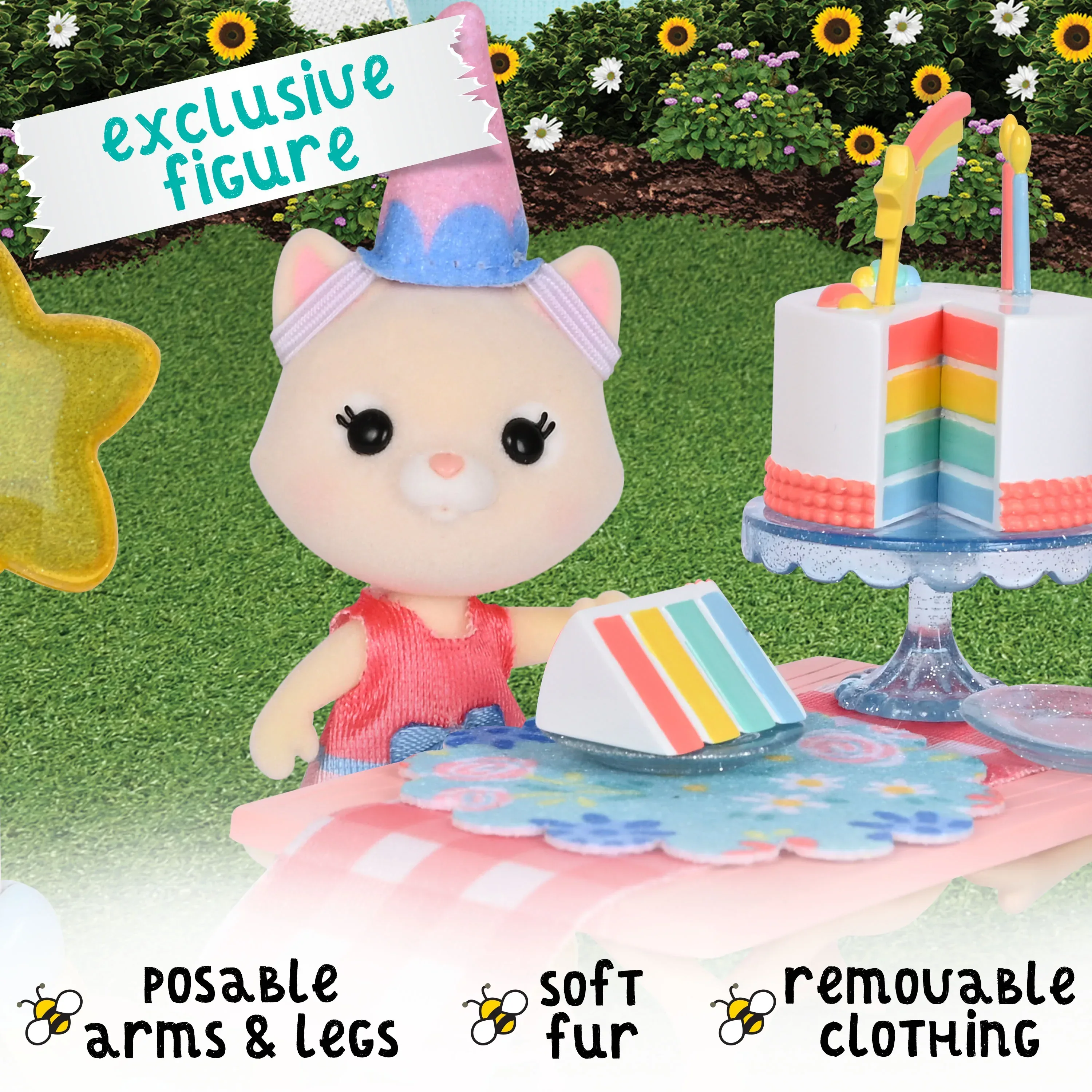 Honey Bee Acres Birthday Wishes Playset – 15 Piece Dollhouse Set – Collectible Doll for Kids Ages 3+ - Image 3
