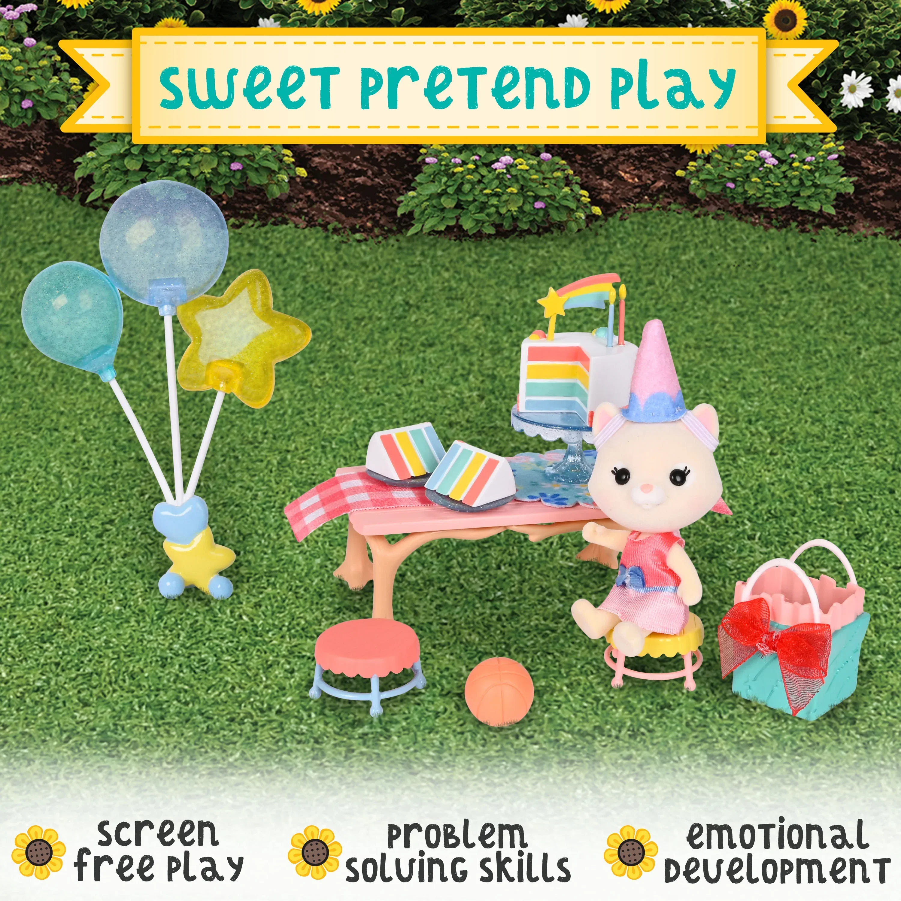 Honey Bee Acres Birthday Wishes Playset – 15 Piece Dollhouse Set – Collectible Doll for Kids Ages 3+ - Image 5