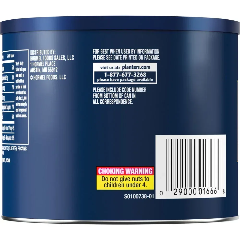 Honey Roasted Mixed Nuts, Party Snacks, Plant-Based Protein, 10 Oz Canister - Image 9