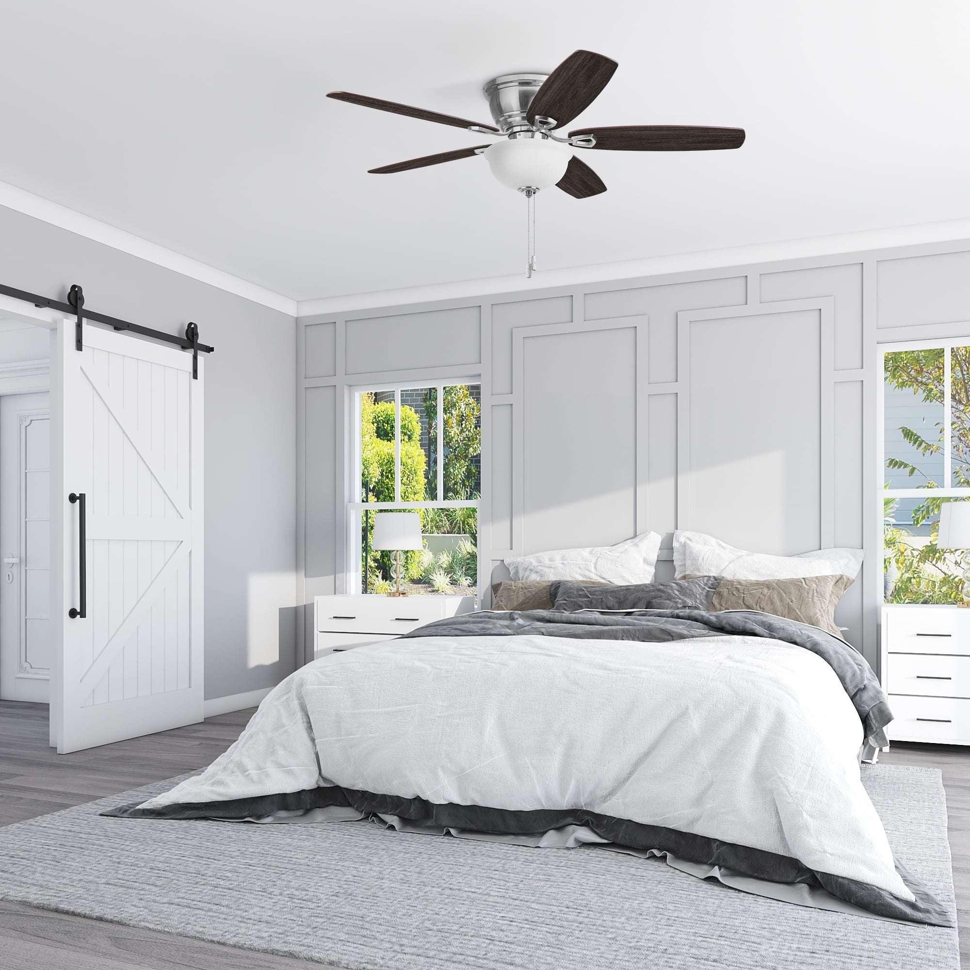 Honeywell Rockford 52" Traditional Satin Nickel Indoor Ceiling Fan with Light, Pull Chains & Reversible Motor - Image 10