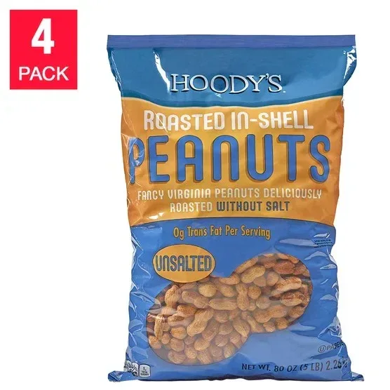 Hoody's Roasted Unsalted Peanuts 20 lbs, 4-pack - Image 2
