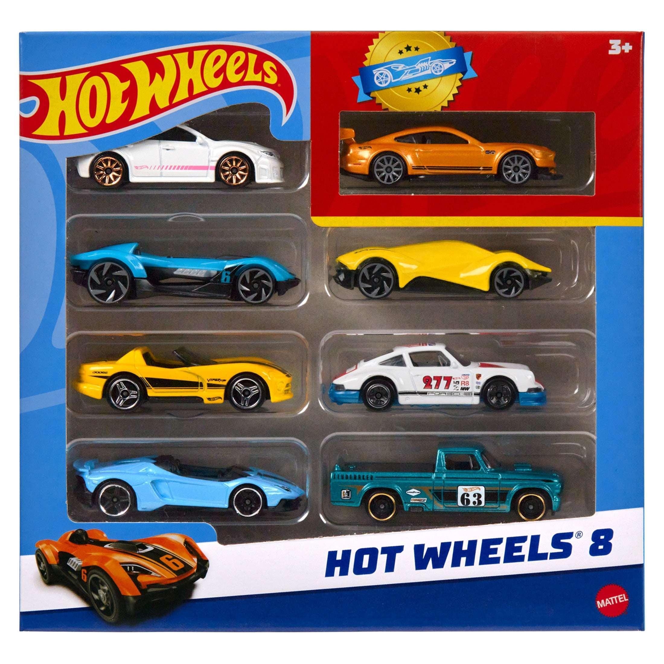 Hot Wheels Set of 8 Basic Toy Cars & Trucks in 1:64 Scale Including 1 Exclusive Car, Styles May Vary - Image 5
