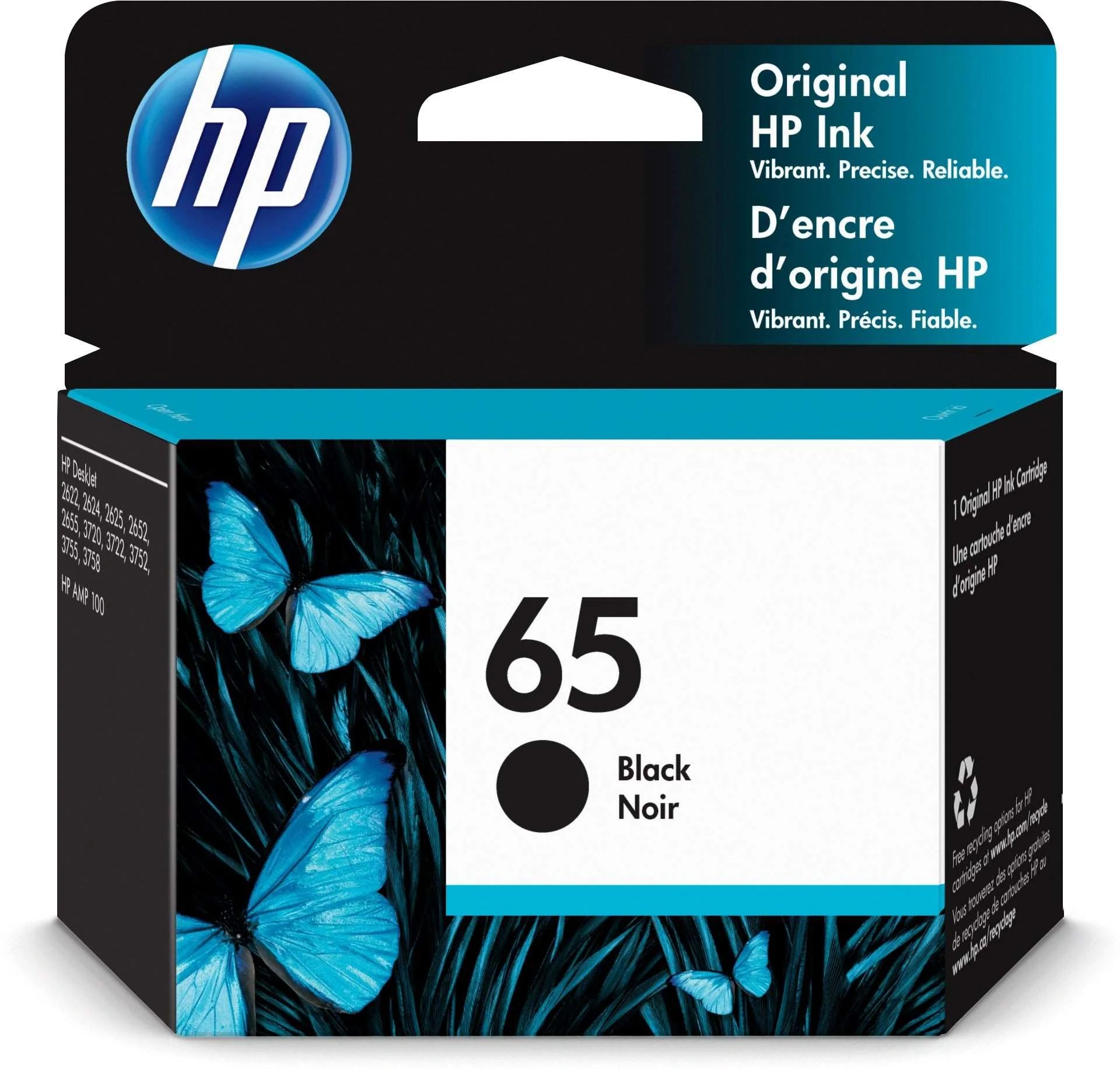 HP 65 Black Original Ink Cartridge, ~120 pages, N9K02AN#140 - Image 2