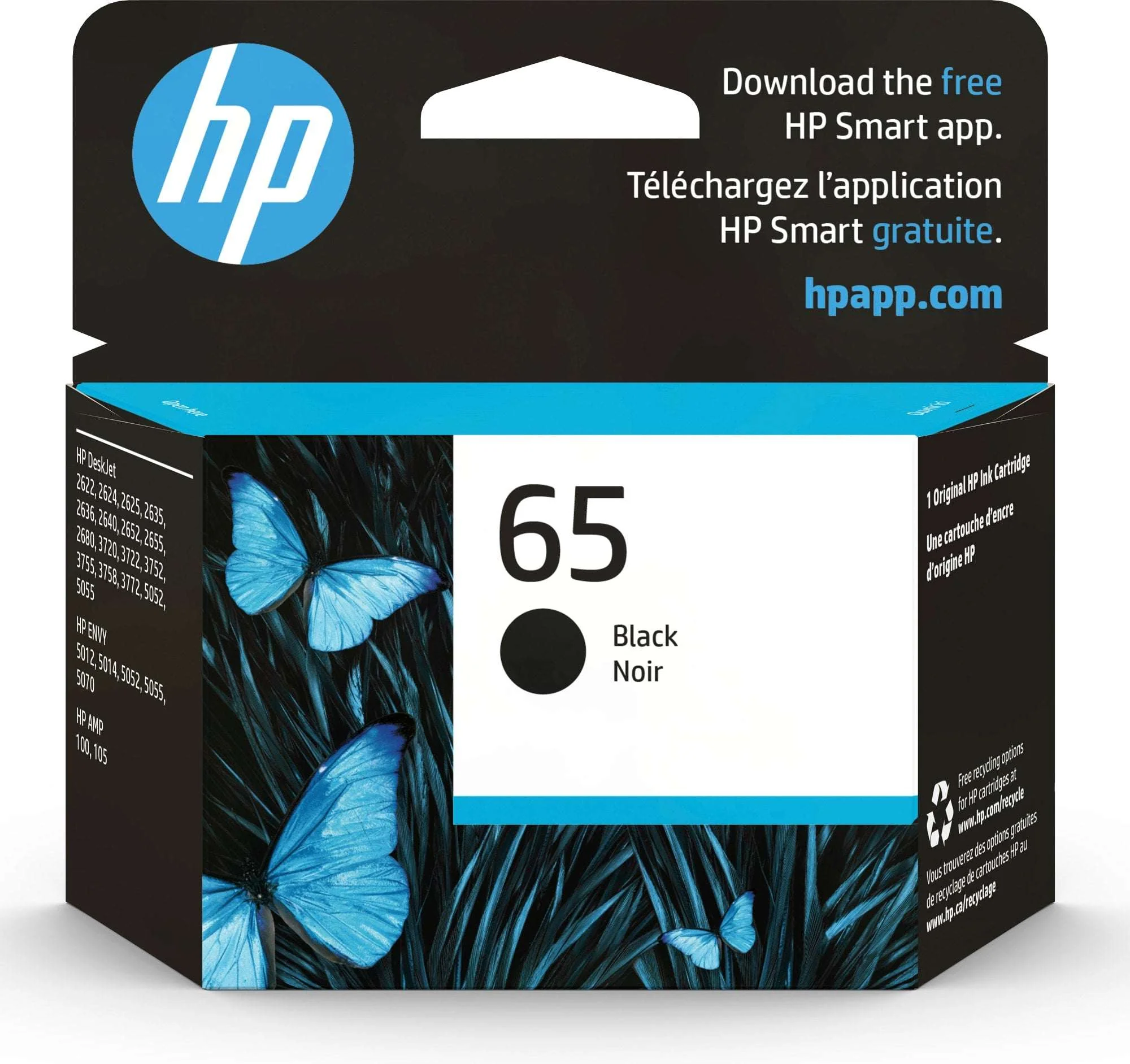 HP 65 Black Original Ink Cartridge, ~120 pages, N9K02AN#140 - Image 3