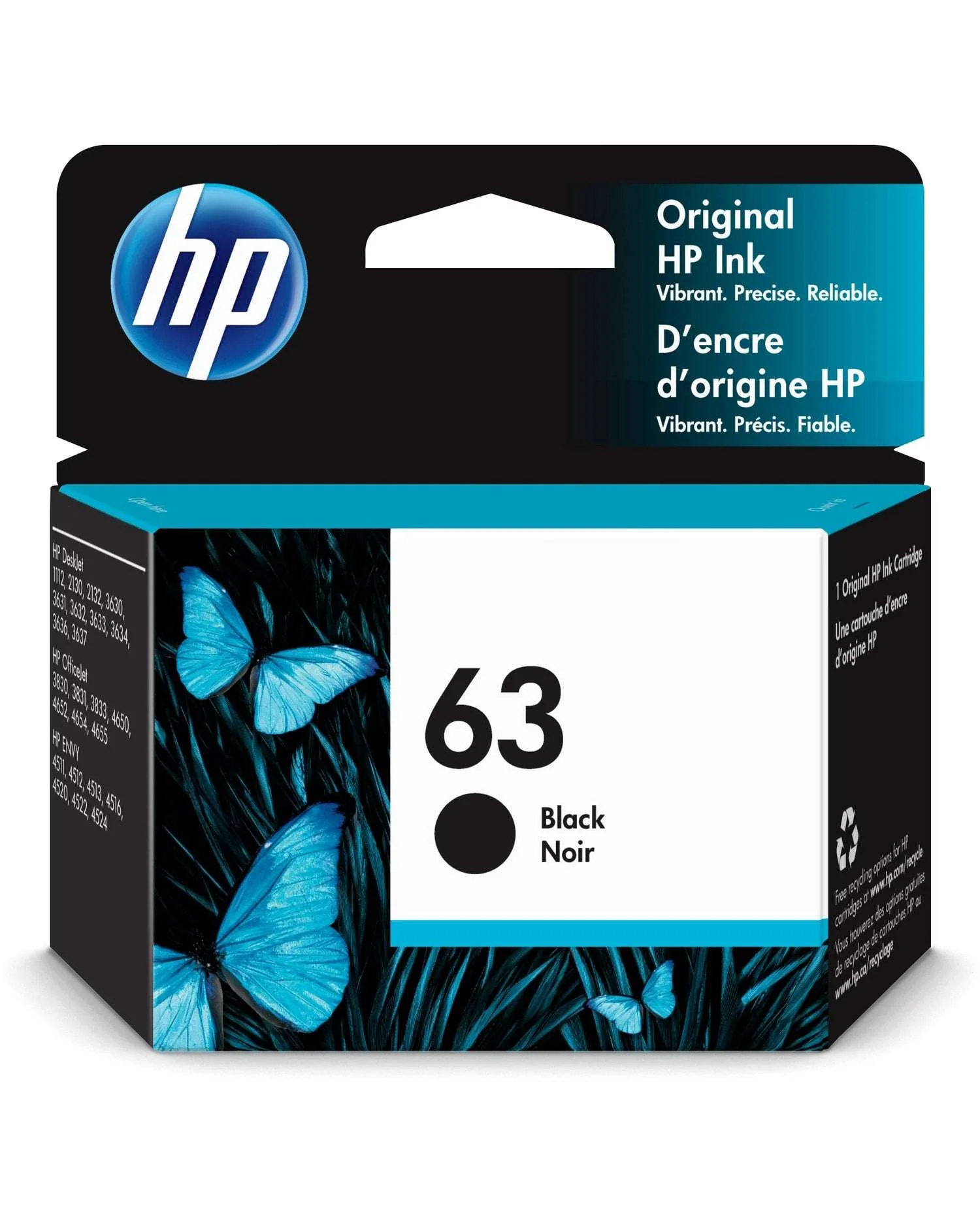 HP - Hp 63, (f6u62an) Black Original Ink Cartridge