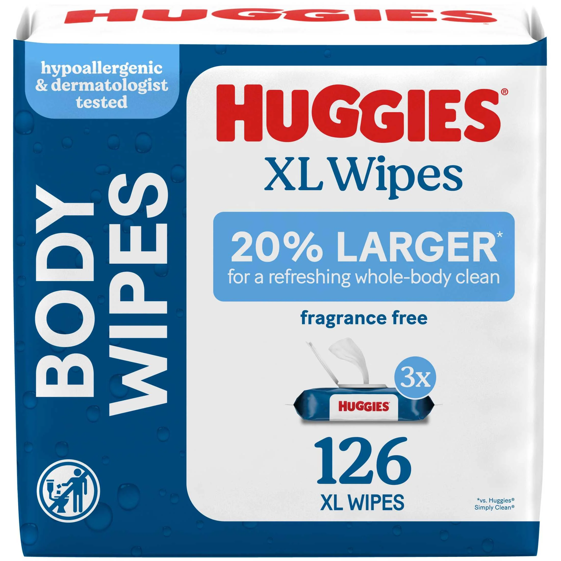 Huggies Extra Large Unscented Wipes, 3 Flip-Top Packs, 126 Count - Image 9