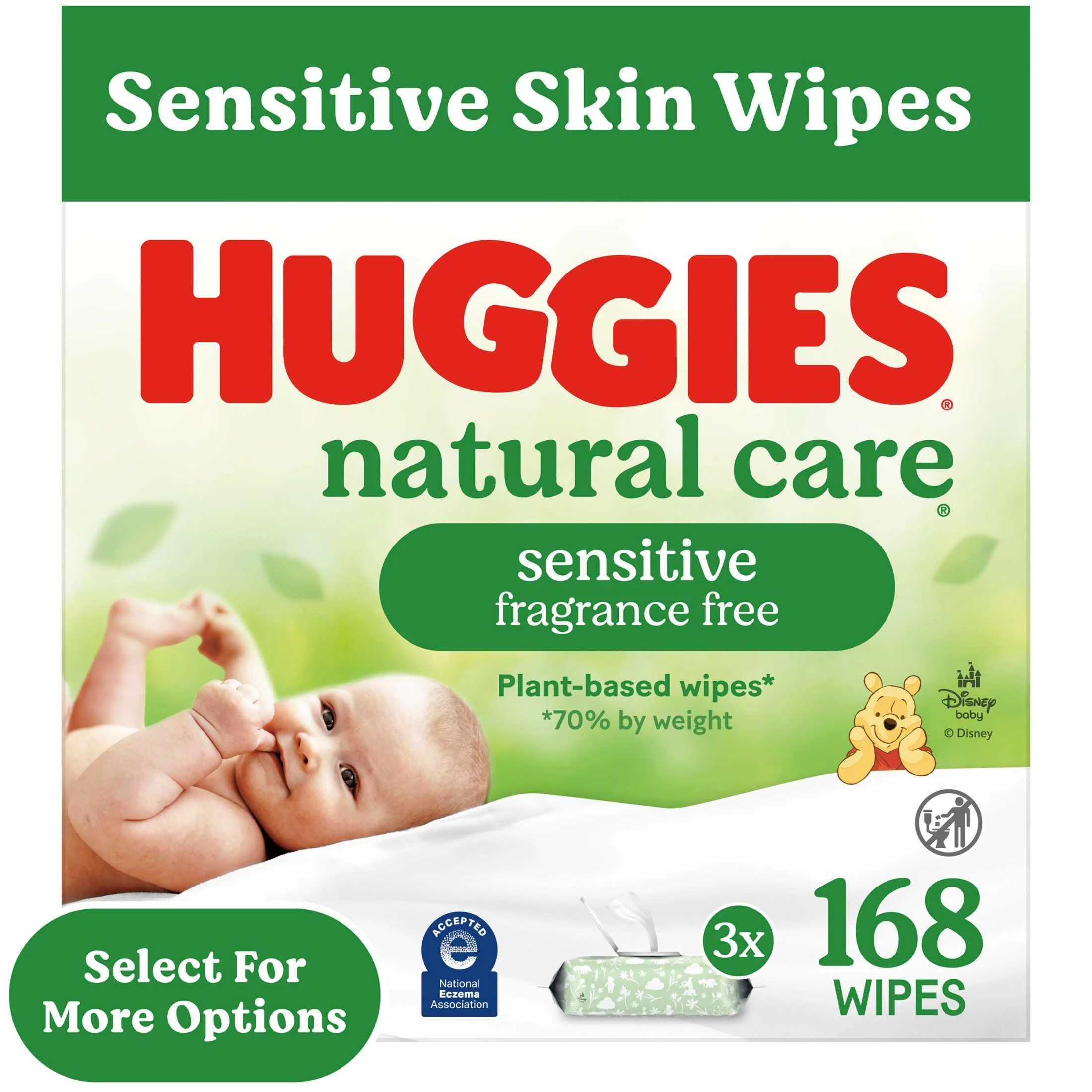 Huggies Natural Care Sensitive Baby Wipes, Unscented, 1 Flip-Top Pack, 56 Count (Select for More) - Image 14
