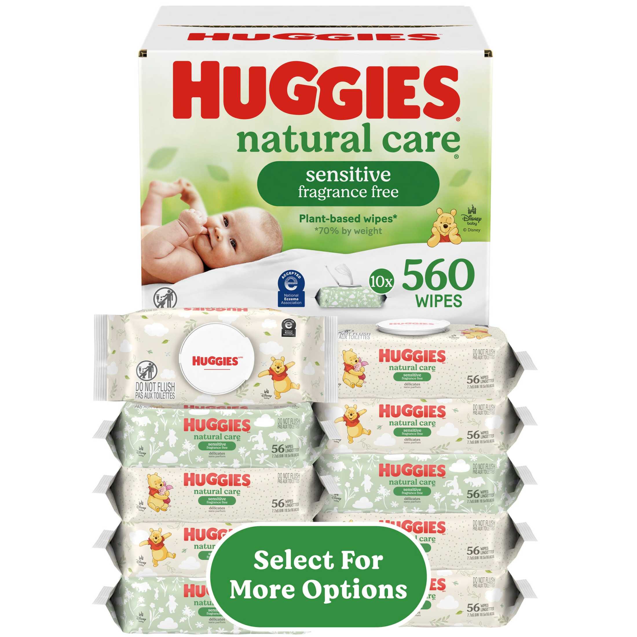 Huggies Natural Care Sensitive Baby Wipes, Unscented, 1 Flip-Top Pack, 56 Count (Select for More) - Image 16