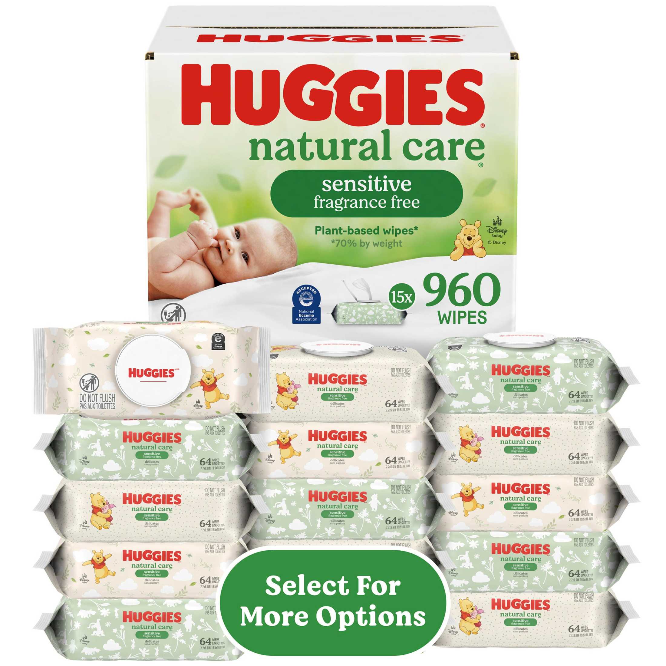 Huggies Natural Care Sensitive Baby Wipes, Unscented, 1 Flip-Top Pack, 56 Count (Select for More) - Image 18