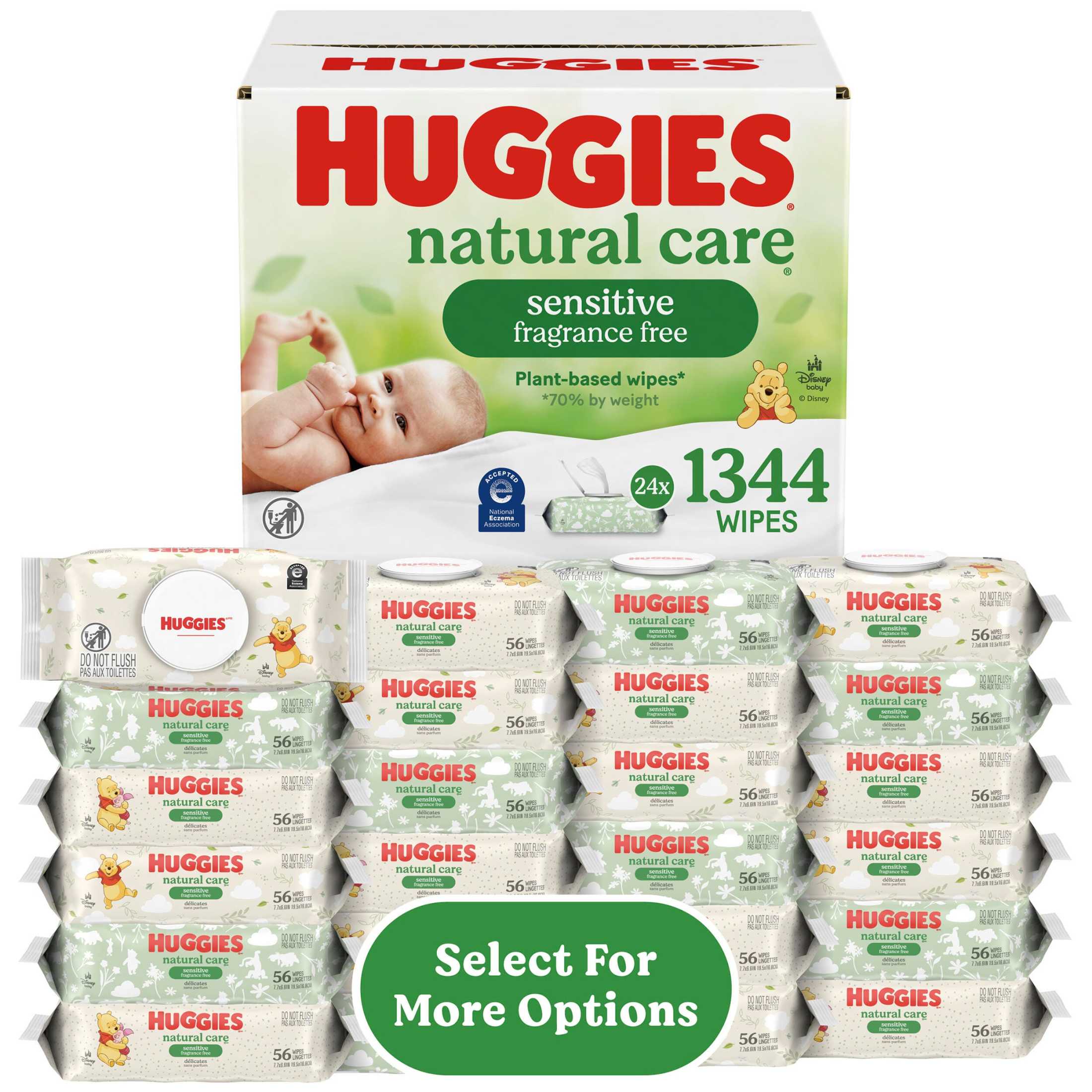 Huggies Natural Care Sensitive Baby Wipes, Unscented, 1 Flip-Top Pack, 56 Count (Select for More) - Image 19