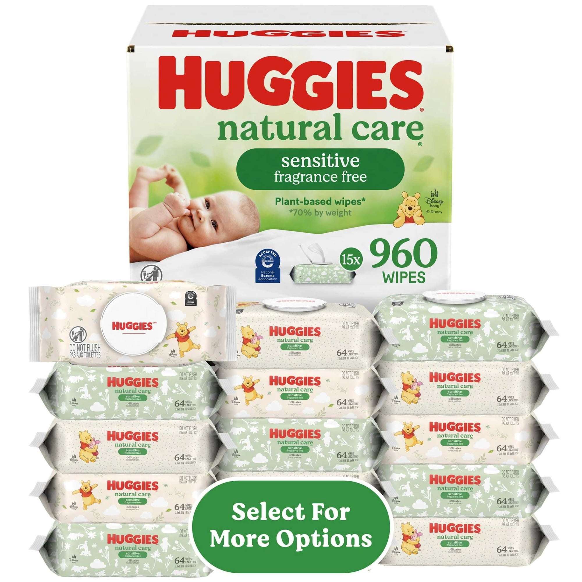 Huggies Natural Care Sensitive Baby Wipes, Unscented - Image 9