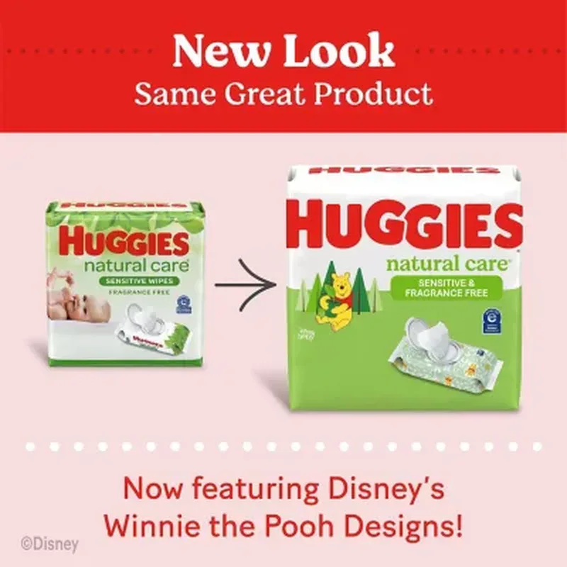 Huggies Natural Care Sensitive, Fragrance Free Baby Wipes, 17 Packs (1088 Ct.) - Image 3