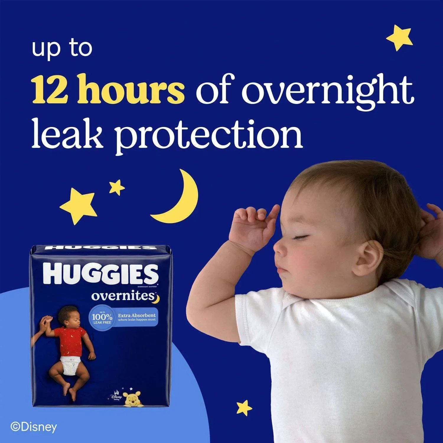 Huggies Overnites Nighttime Baby Diapers, Sizes 3-7 - Image 13