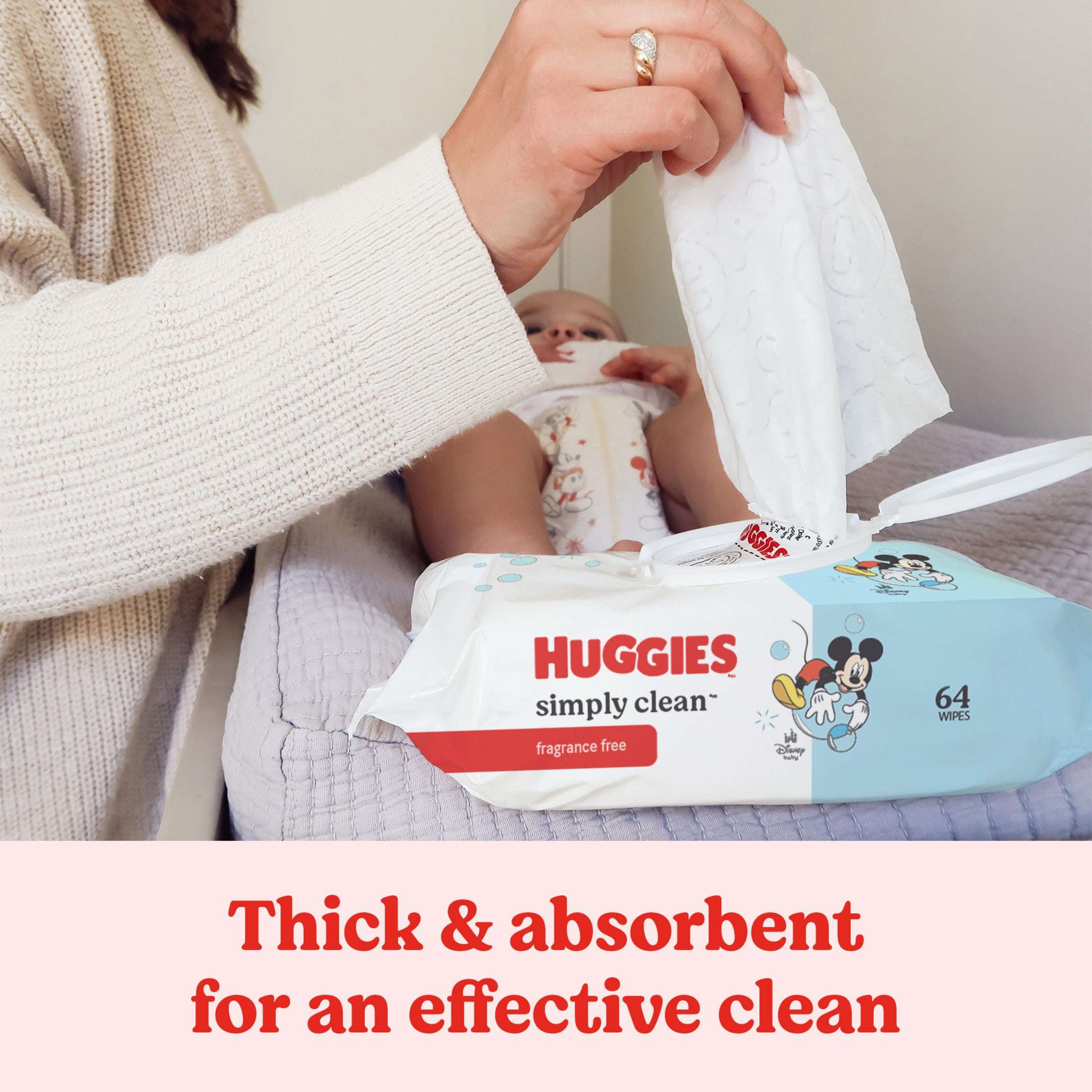 Huggies Simply Clean Unscented Baby Wipes, 1 Pack, 64 Total Count (Select for More) - Image 4