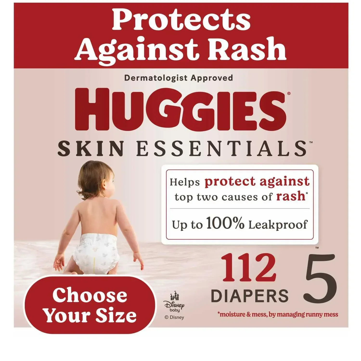 Huggies Skin Essentials Baby Diapers, Sizes 1-6 - Image 5