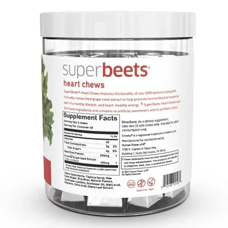 Humann SuperBeets Heart Chews, Pomegranate Berry Flavor, 90 Count - Image 4