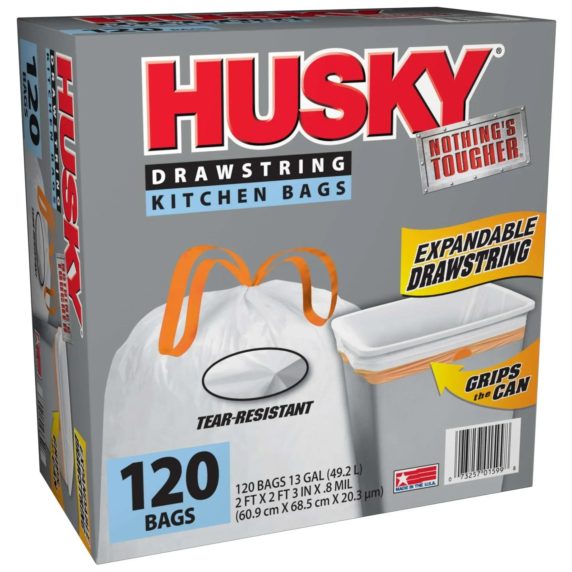 Husky 13 Gallon Tall Kitchen Drawstring Bags, 120 Bags - Image 4