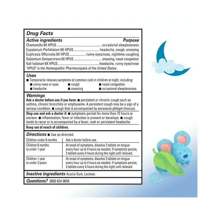 Hyland's Baby Tiny Cold & Cough Nighttime Tablets, 125 Count - Image 3