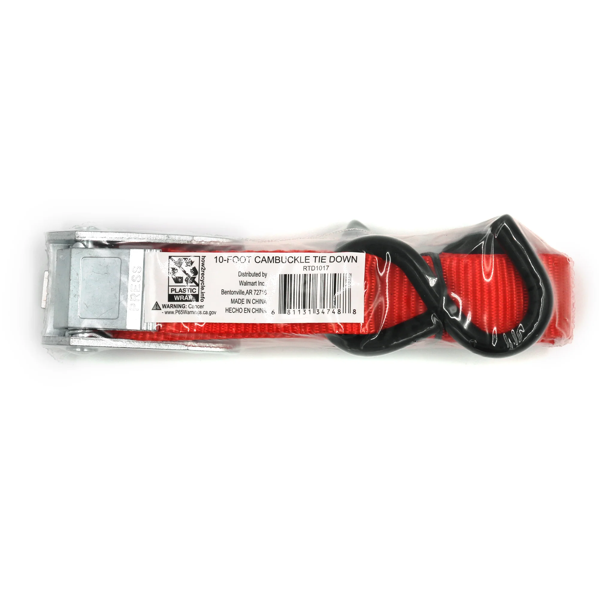 Hyper Tough 1 inch by 10 feet 300 lbs. S-Hook Cam Buckle Strap Tie Down - Image 4
