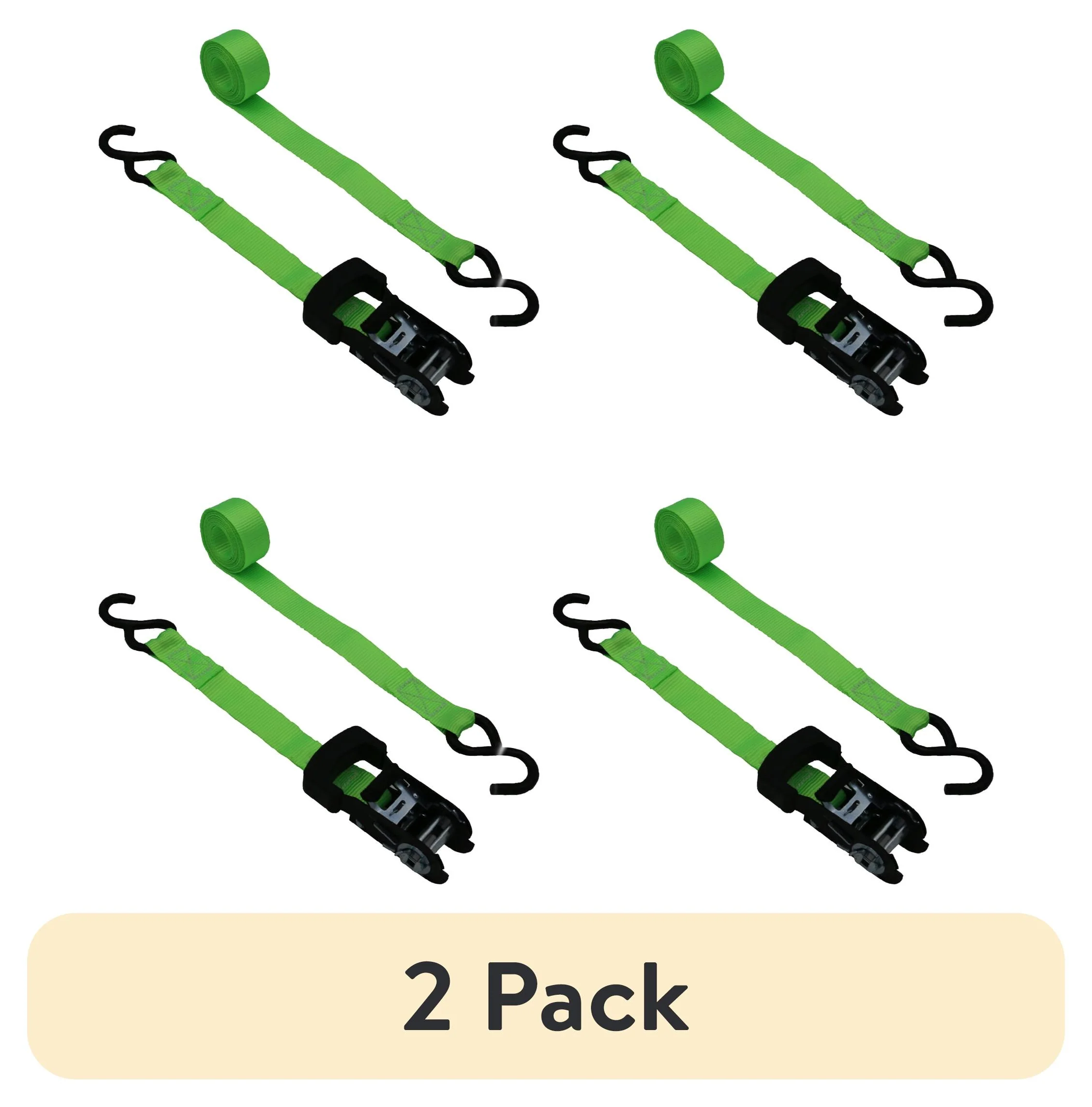Hyper Tough 1 inch by 10 feet 500 lbs. S-Hook Ratchet Tie Down 4 Pack - Image 8