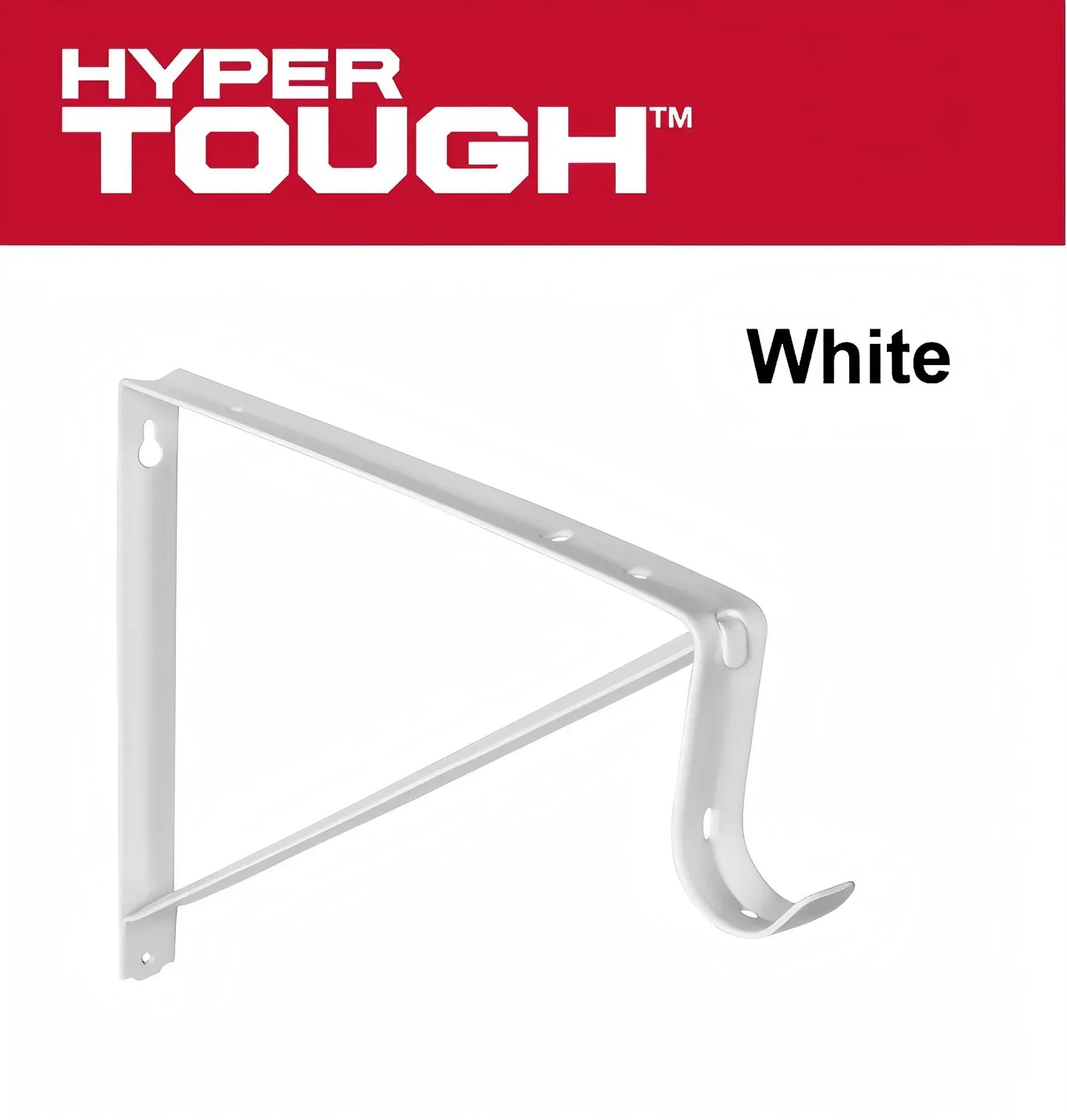 Hyper Tough 12 inch Closet Rod Bracket White - Image 5