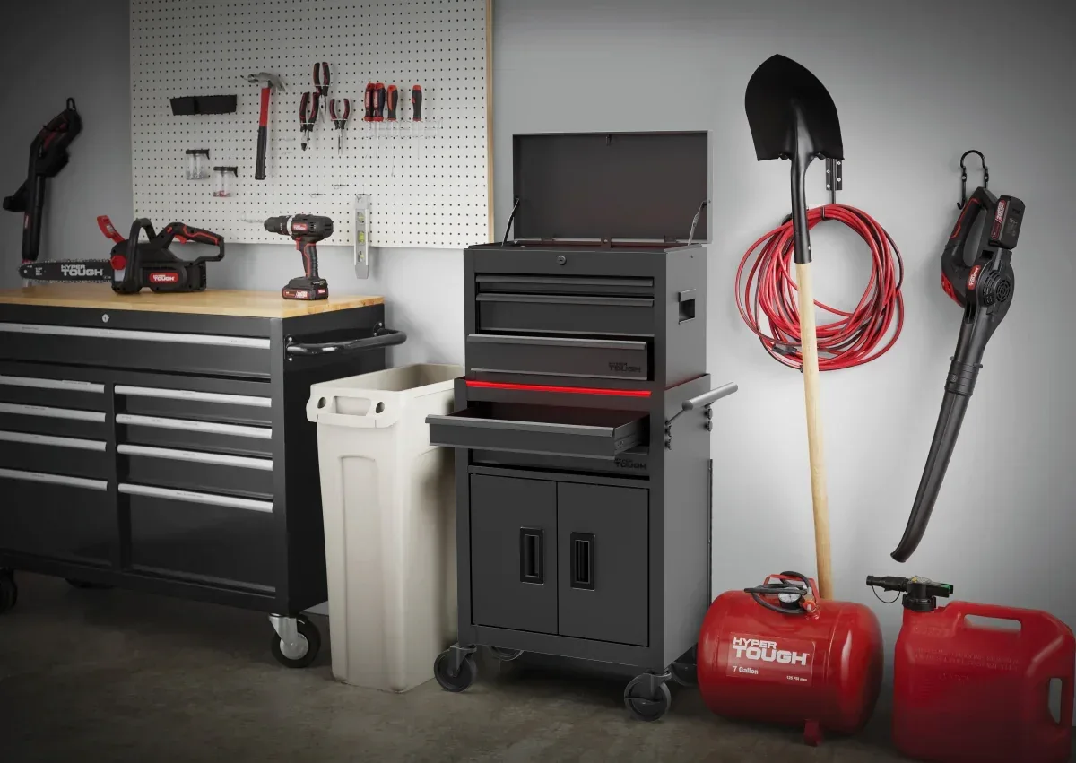 Hyper Tough 20-Inch 5-Drawer Steel Tool Chest with Ball-Bearing Slides, 300 lb Capacity, Black - Image 3