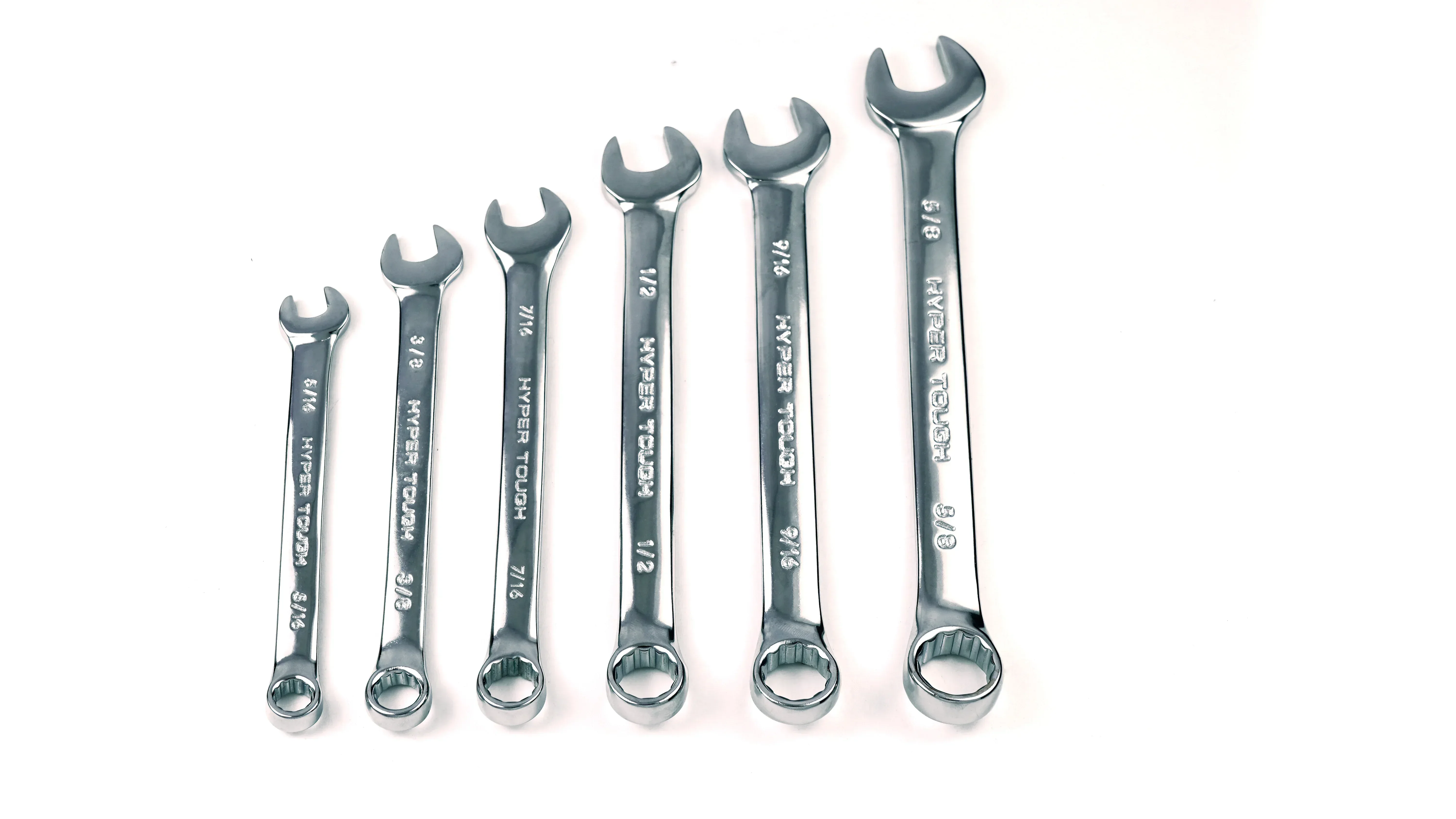 Hyper Tough 6-Piece SAE Combination Wrench Tool Set, Hand Tools - Image 2