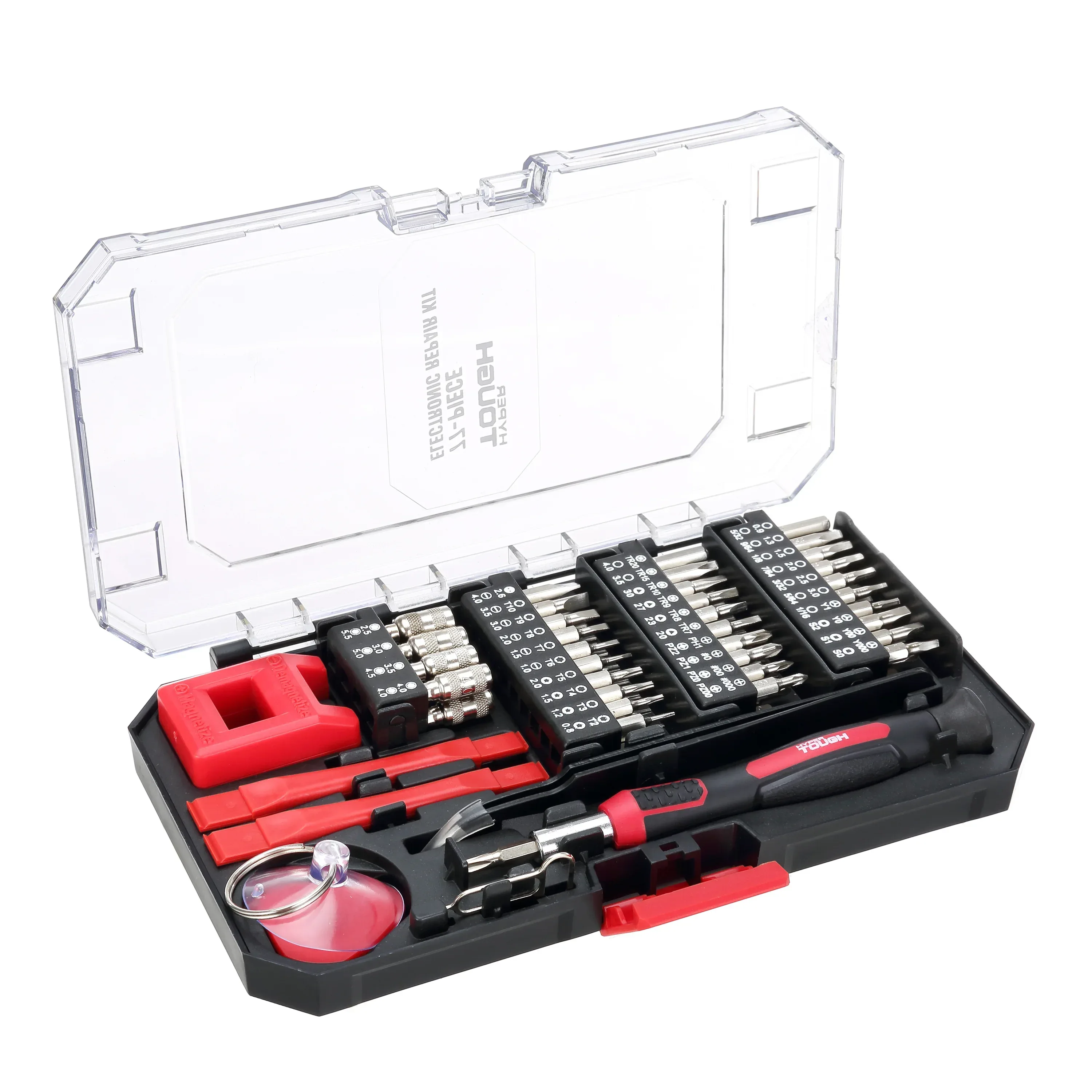 Hyper Tough 77 Piece Precision Tool Kit with Magnetic Screwdriver, Standard Size Bits, and Case, New Condition - Image 4