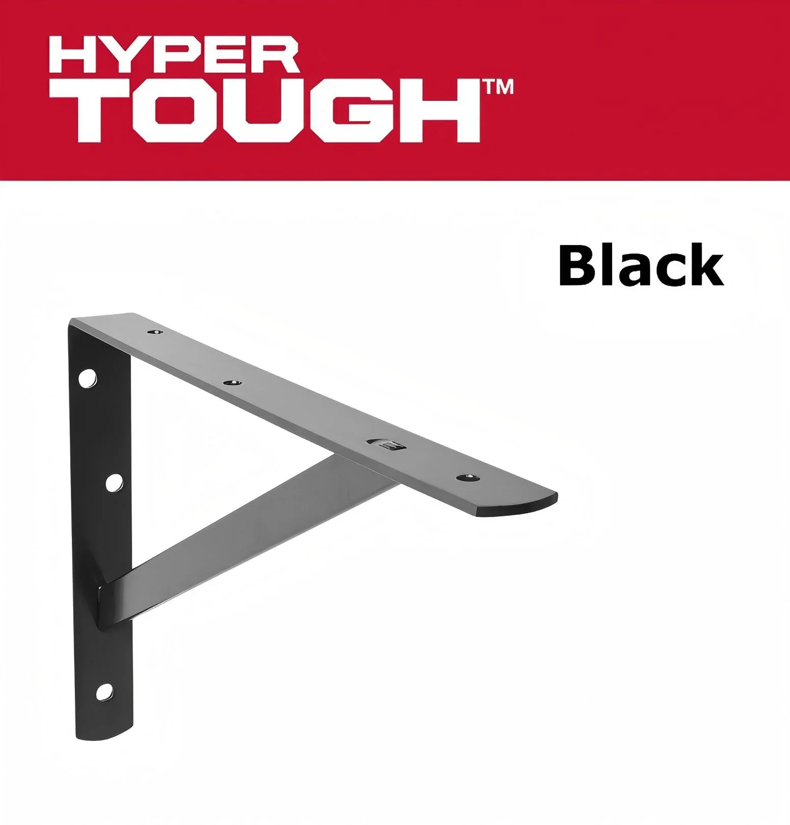 Hyper Tough 8 inch x 12 inch Heavy Duty Bracket Black - Image 5