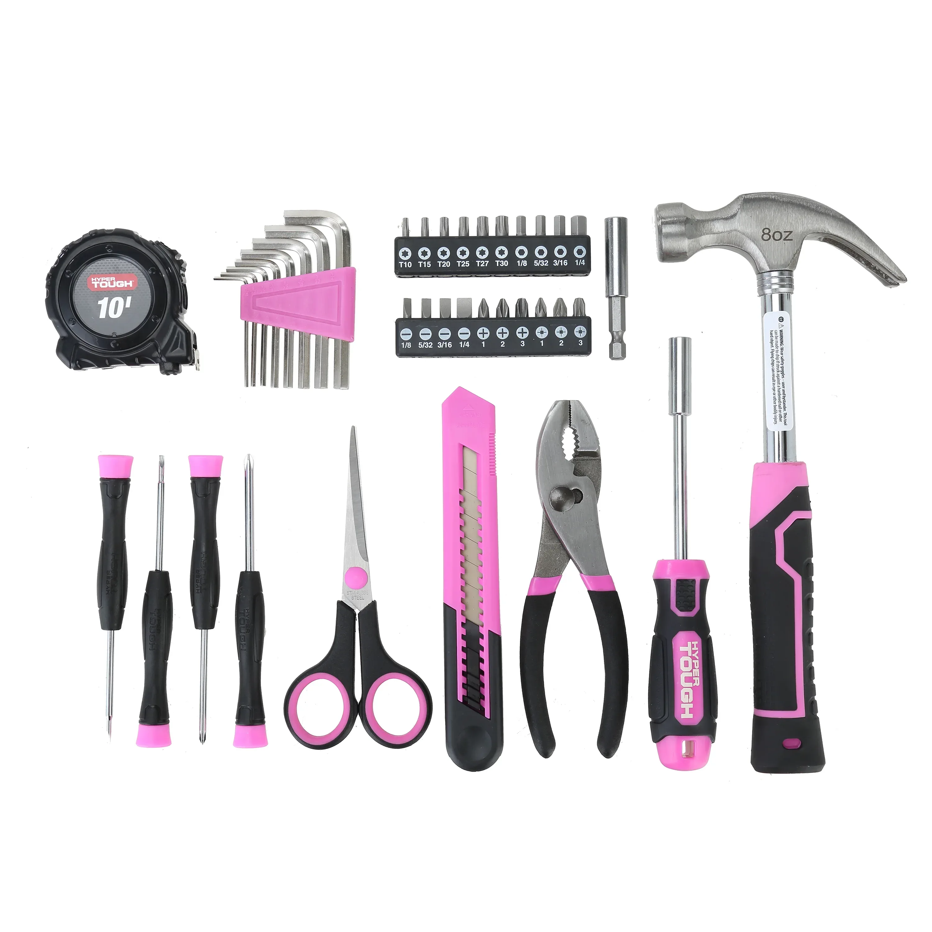 Hyper Tough Pink 40-Piece Household Tool Kit - Image 3