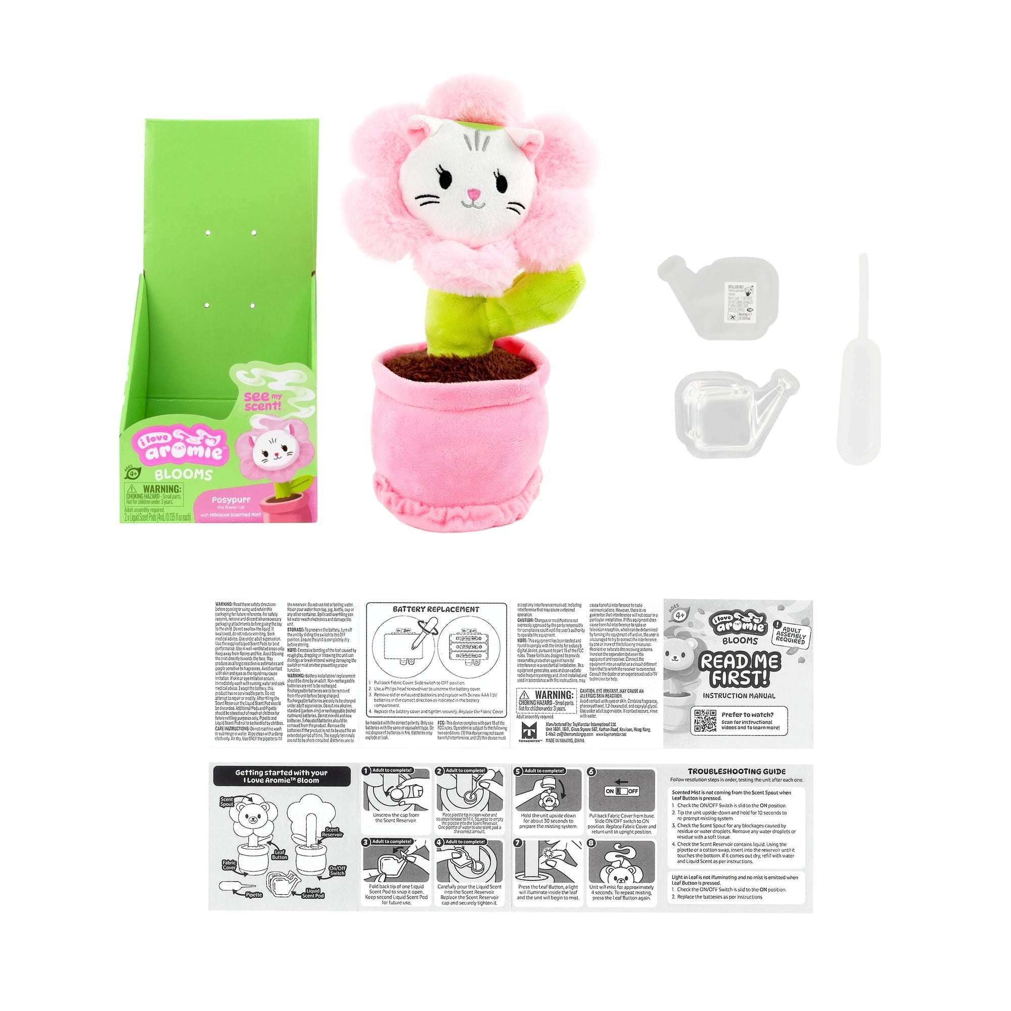 i love aromie™ Posypurr - Hibiscus Scented Flower Plush with Visible Magic Mist. Refillable Fragrance Toy for Kids 4+ - Image 5