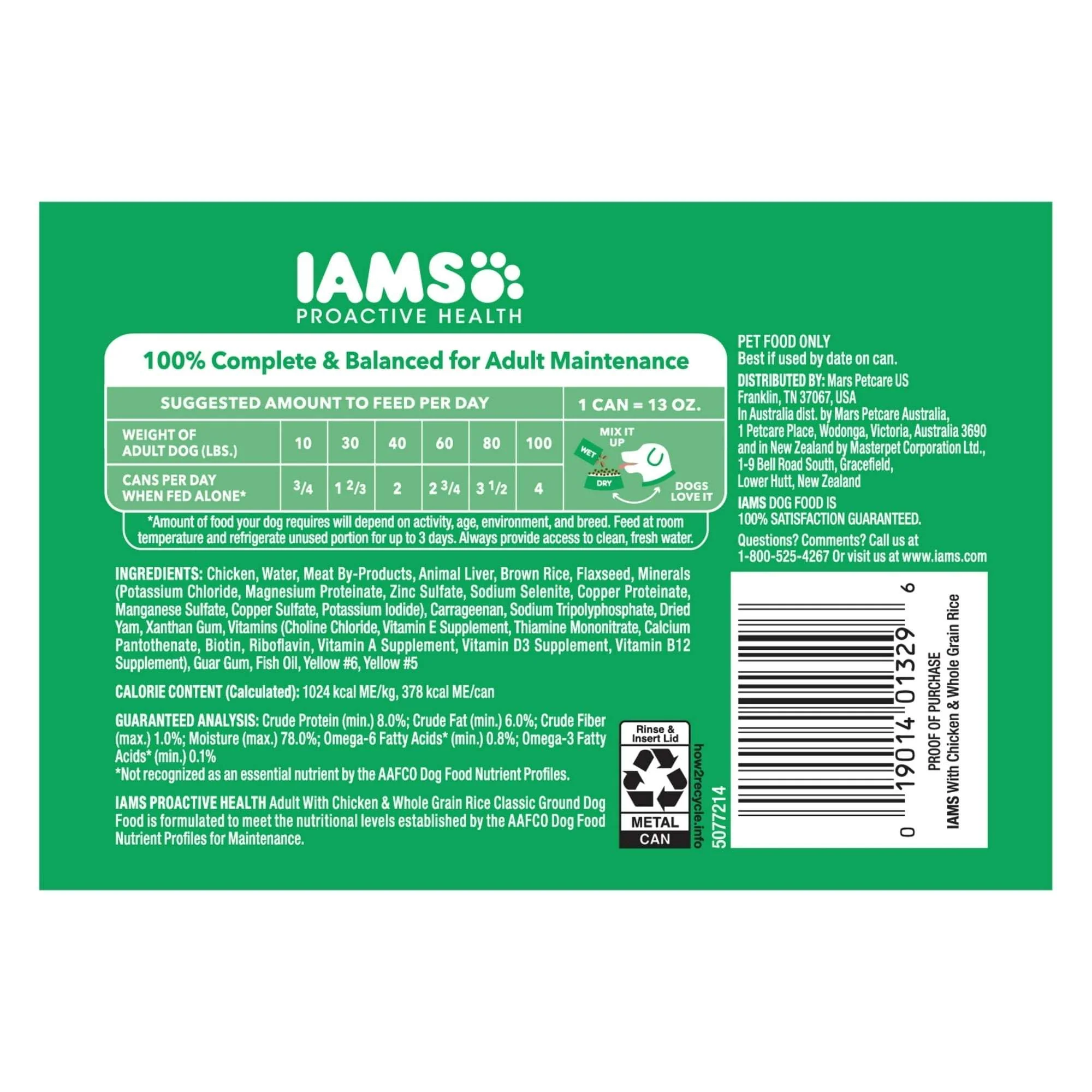 Iams Proactive Health Chicken And Whole Grain Rice Wet Dog Food, 13 Oz Cans (6 Pack) - Image 4