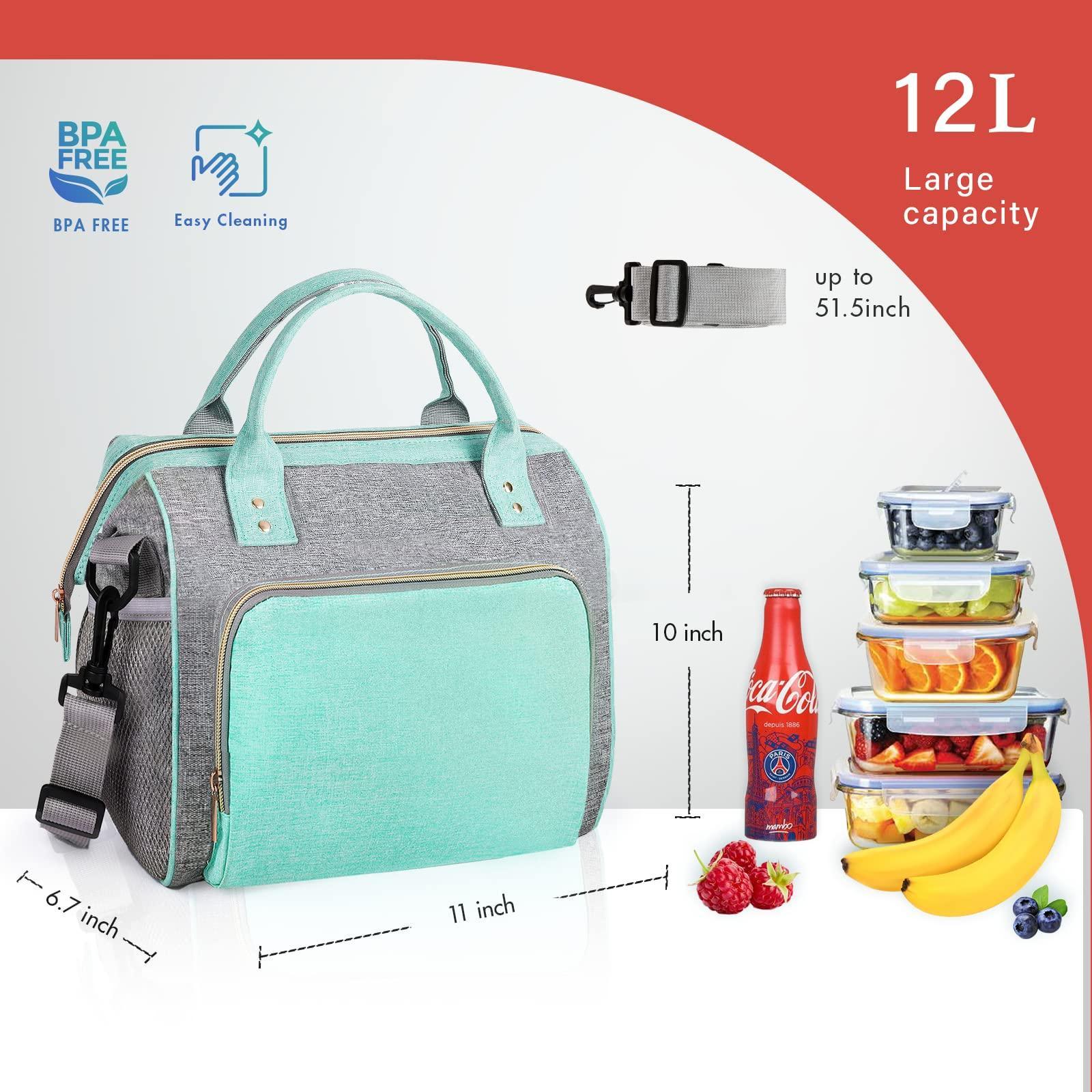 ideaTech Polyester Reusable Lunch Bags, Insulated Lunch Box for Women and Men, Freezer Safe, 1 Count - Image 3