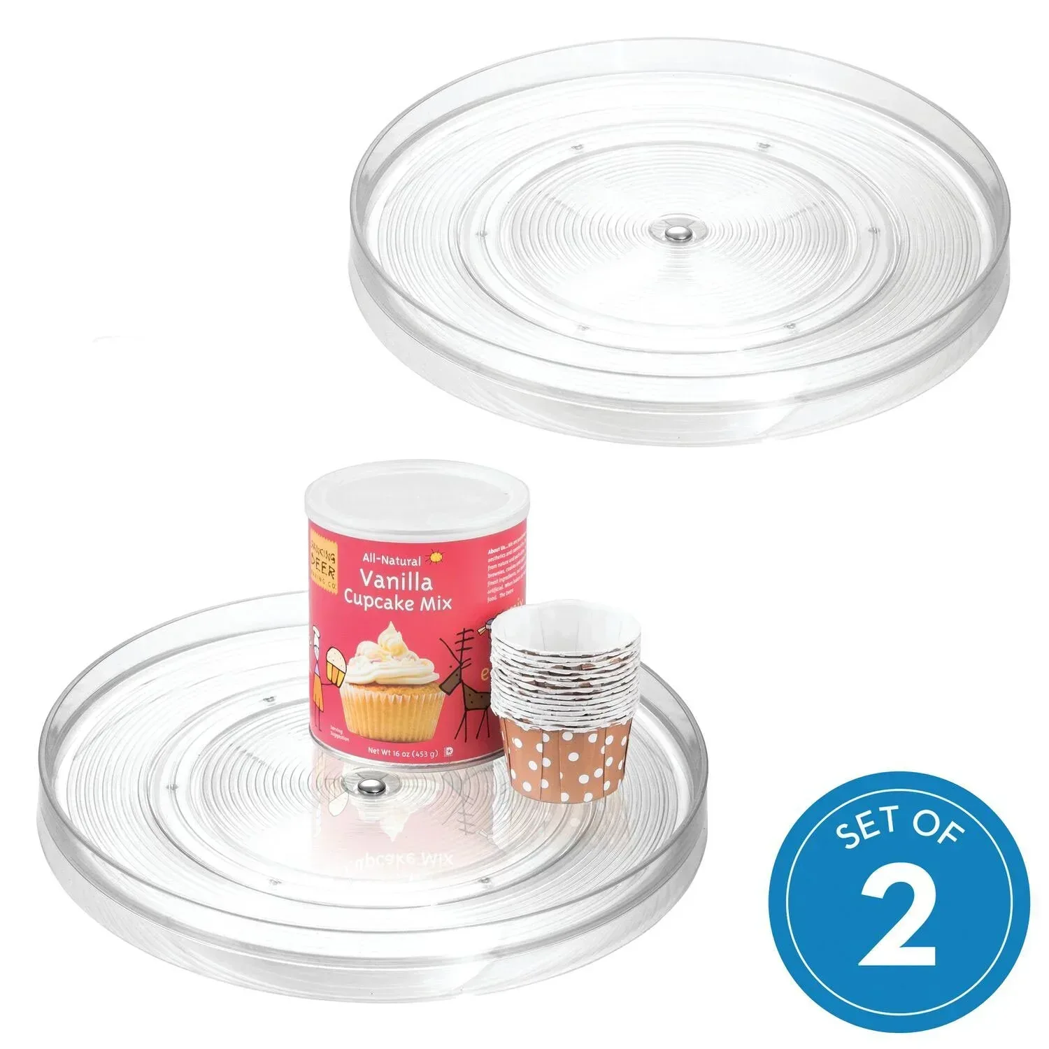 iDesign 2-Piece 11" Clear Turntable Lazy Susan Organizers - Image 10