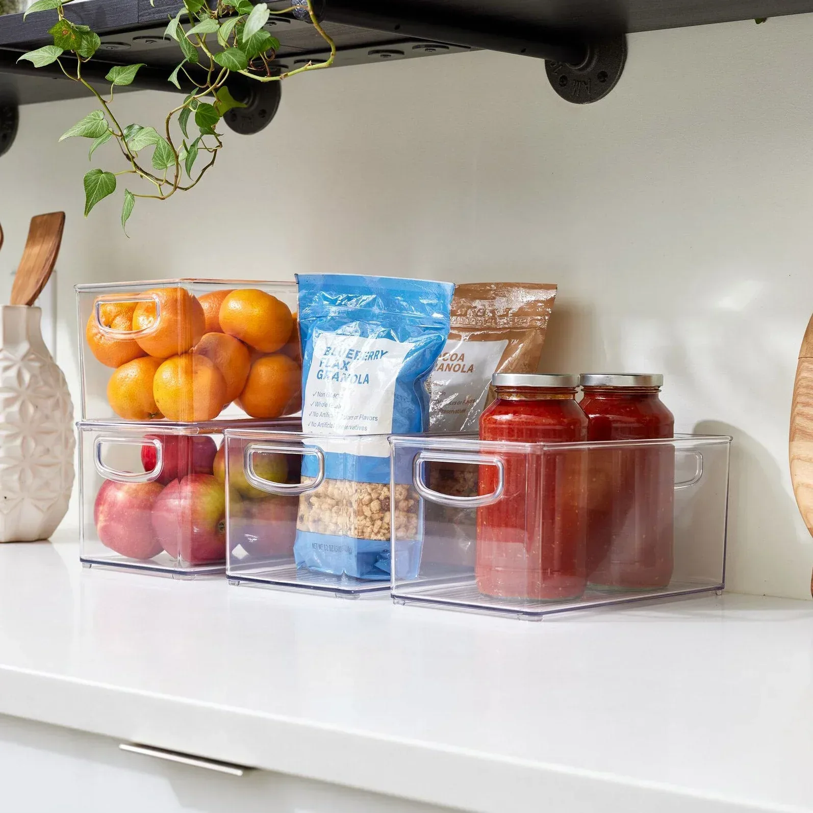 iDESIGN Linus Plastic Fridge/Pantry Kitchen Organizer Bins, Set of 4 - Image 4