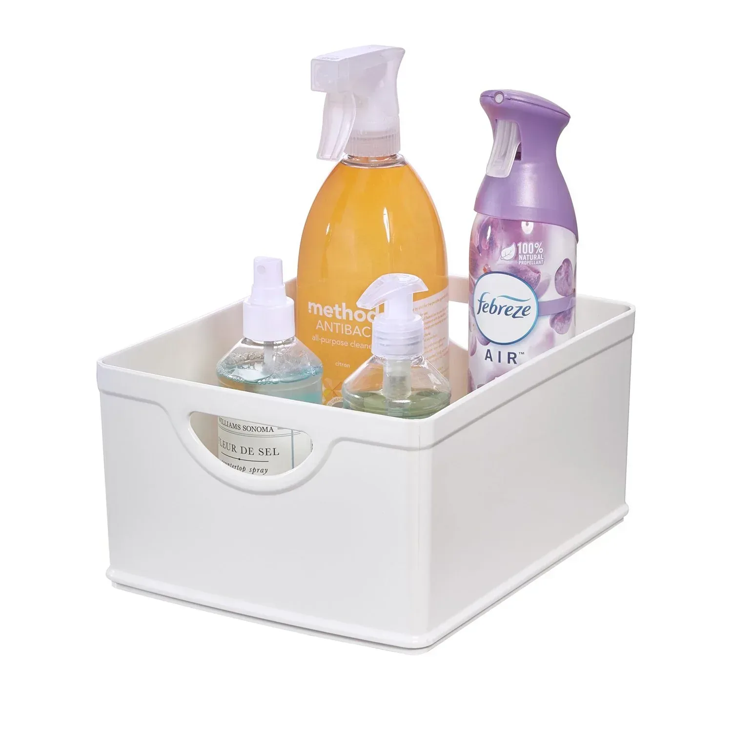 iDesign Set of 2 White Stacking BPA-Free Organization Bins, 5" H x 8" W x 10" D - Image 5