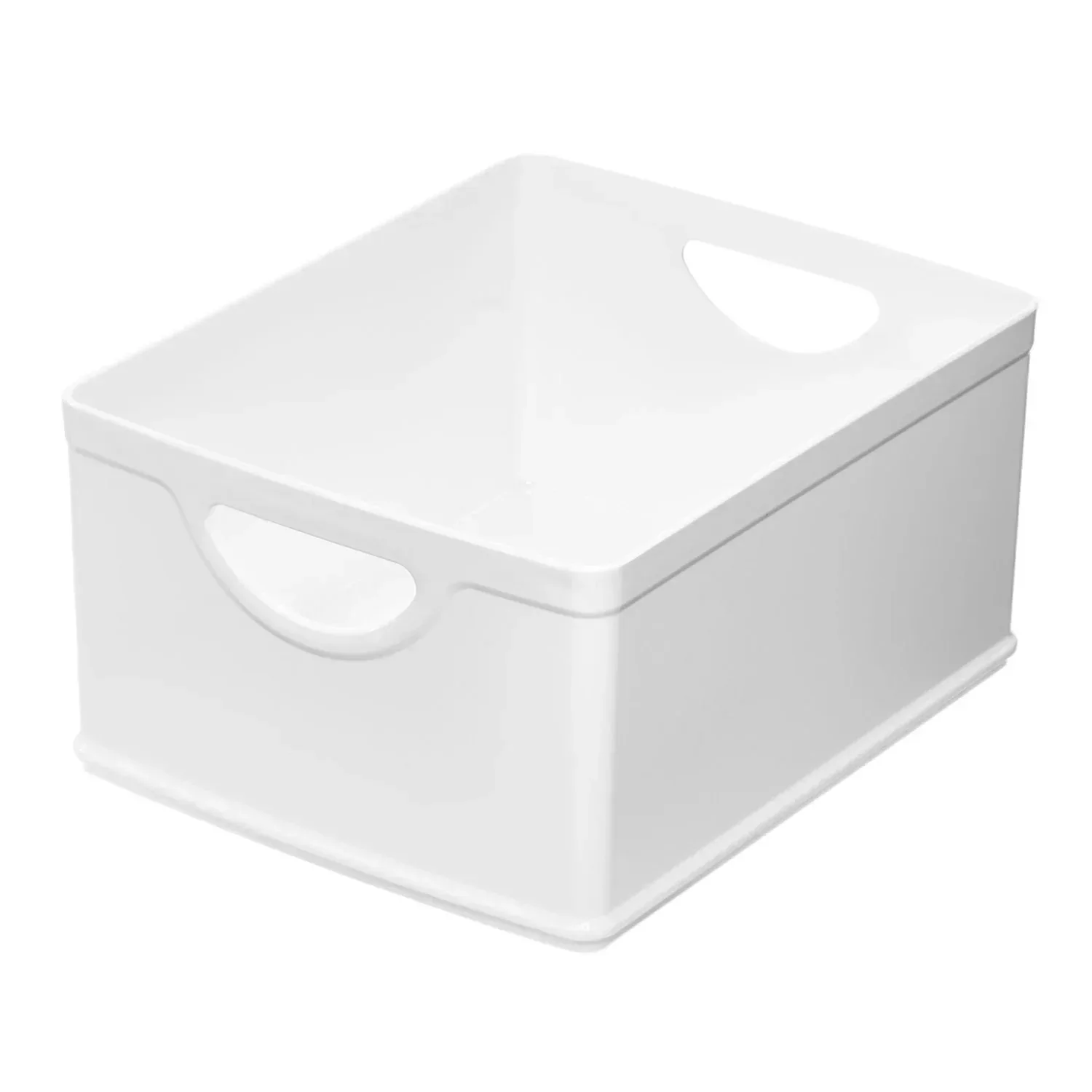 iDesign Set of 2 White Stacking BPA-Free Organization Bins, 5" H x 8" W x 10" D - Image 9