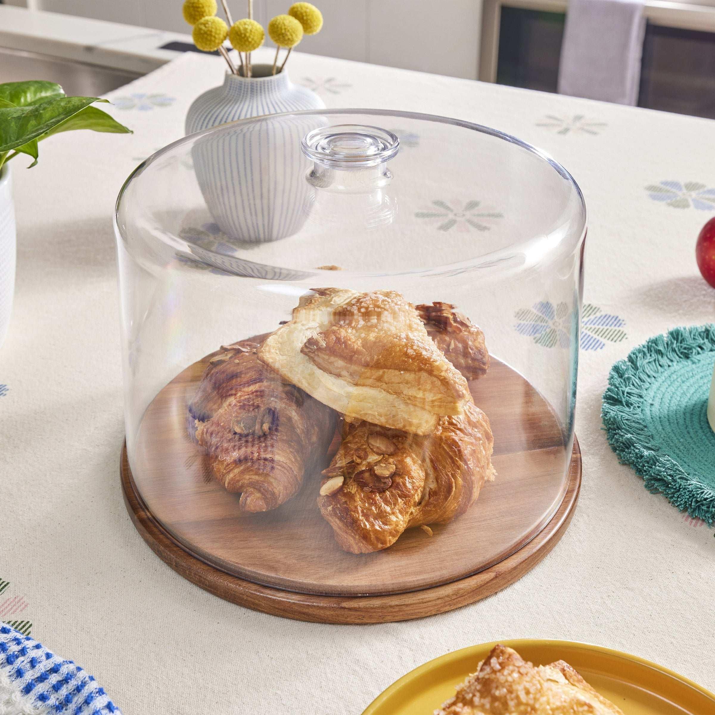 iDESIGN Wood Cake Plate with Dome Lid - Image 5