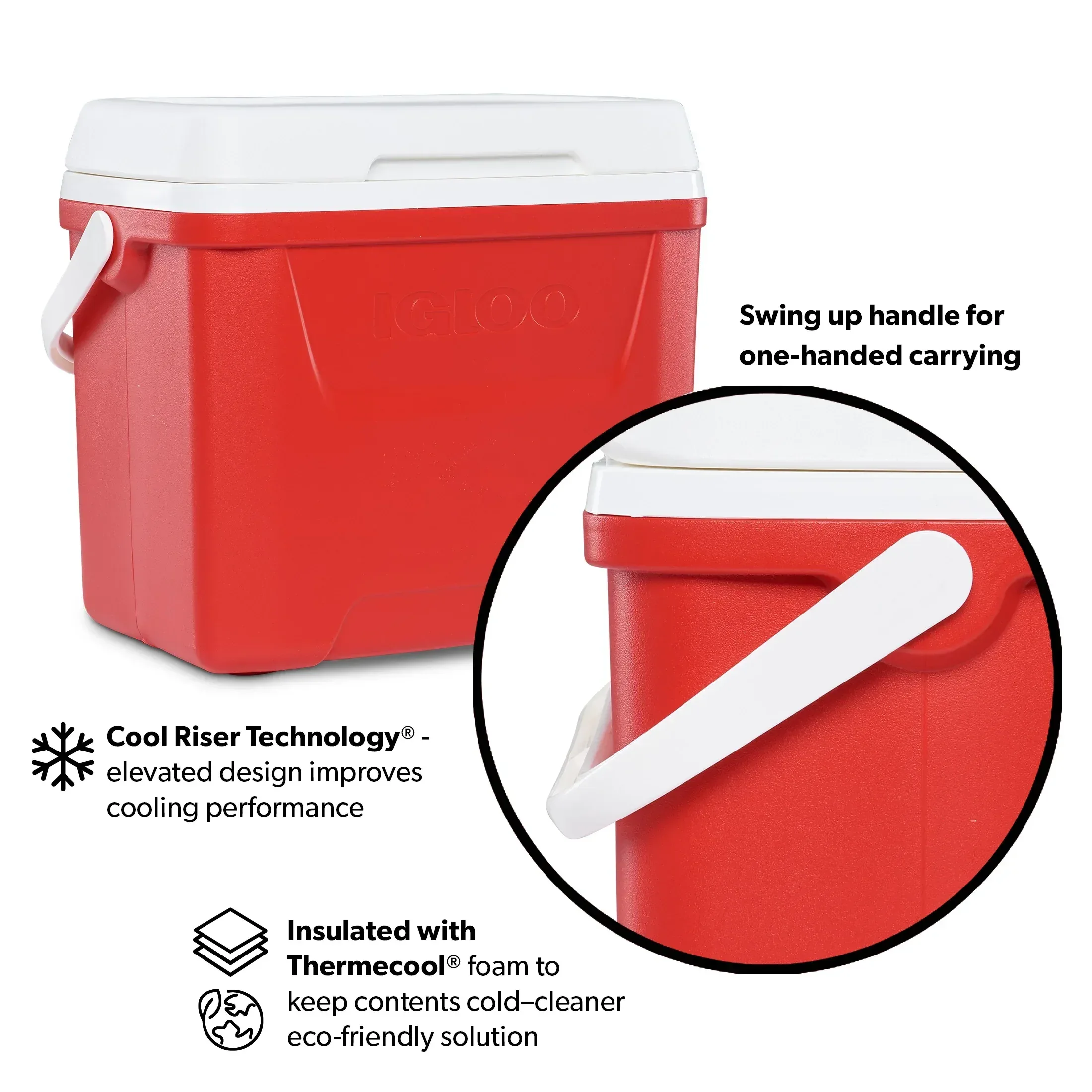 Igloo 28 QT Laguna Ice Chest Cooler, Red - Image 3