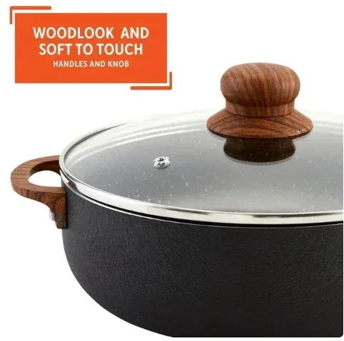 Imusa 4.4 Quart Black Caldero (Dutch Oven) with Glass Lid - Image 3