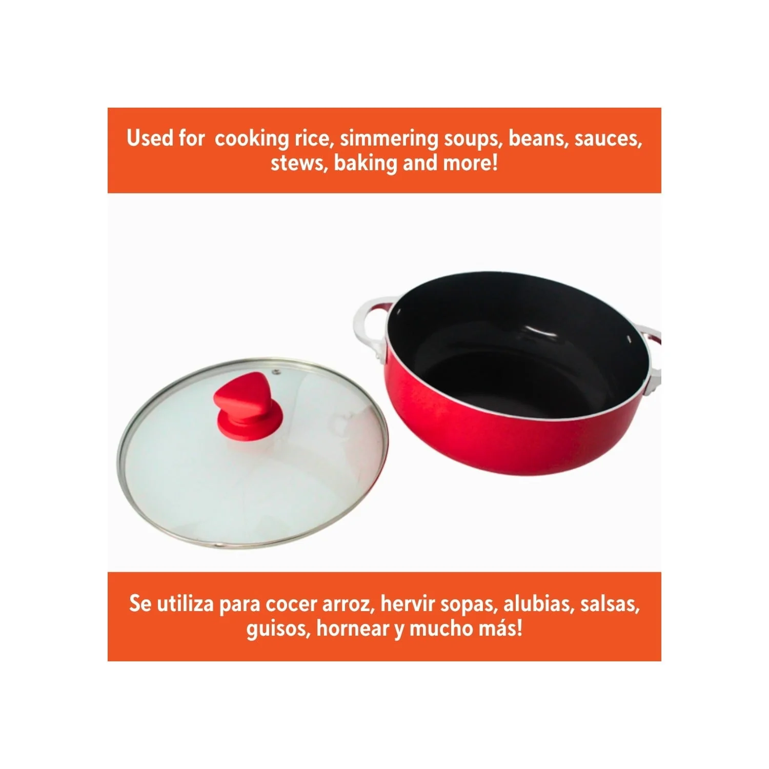 IMUSA Ceramic 3.2 Quart Red Caldero - Image 2