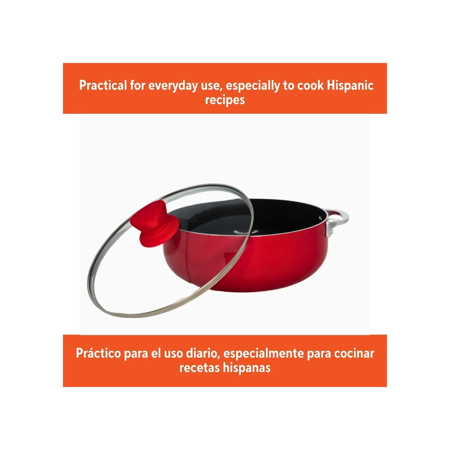 IMUSA Ceramic 3.2 Quart Red Caldero - Image 3
