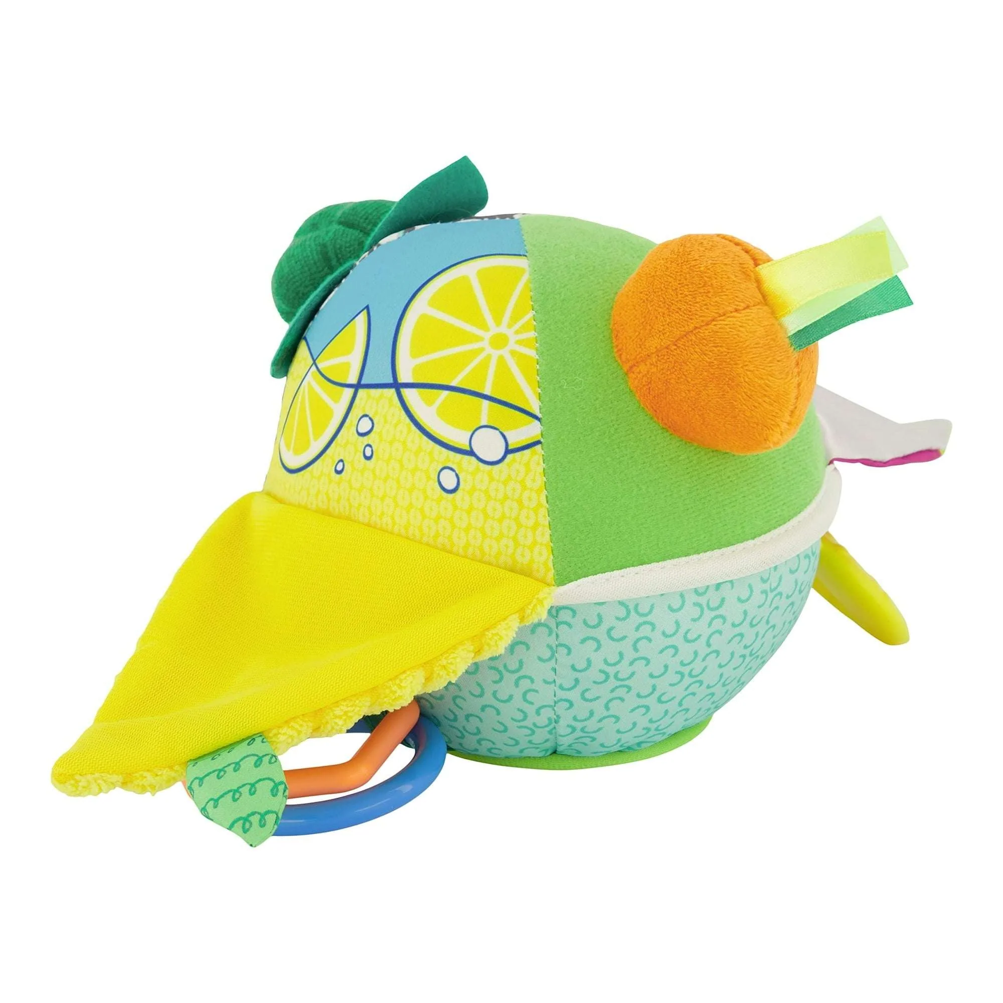 Infantino Busy Lil Soft Sensory Toy Ball with Activities for Babies 6-12 Months, Multicolor Fruits & Veggies - Image 6