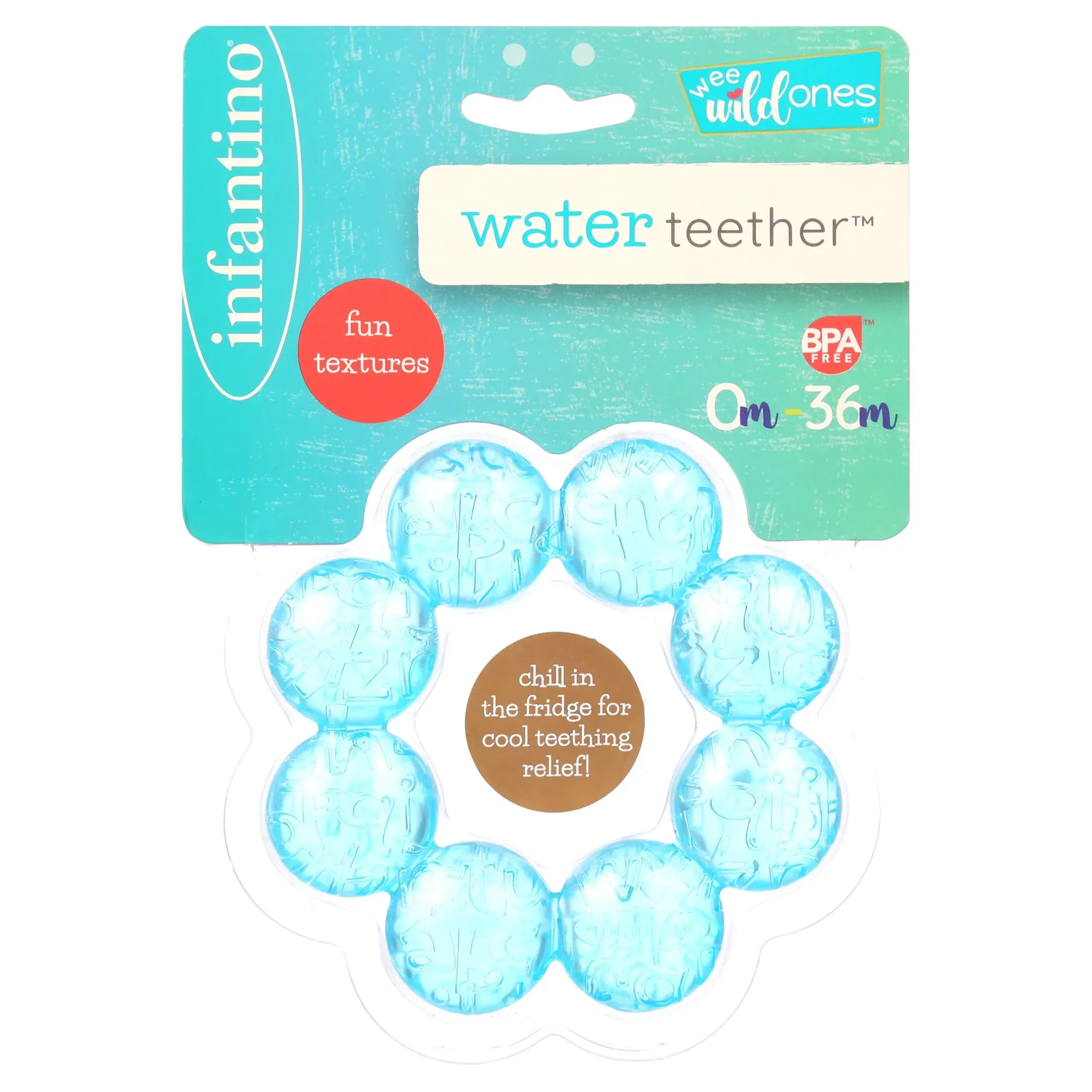 Infantino Soothing Soft Circular Water Teether, Unisex, Blue - Image 2