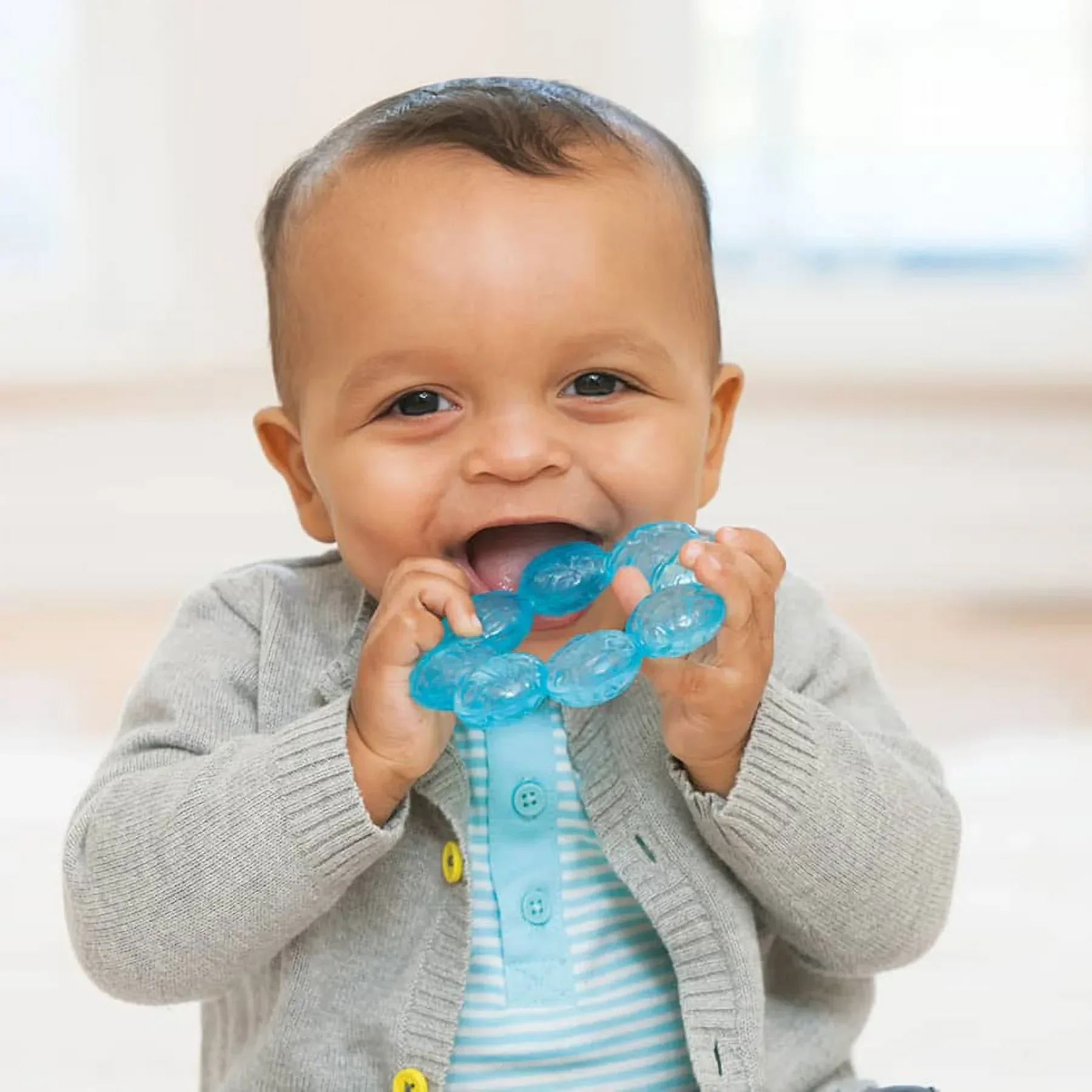 Infantino Soothing Soft Circular Water Teether, Unisex, Blue - Image 3