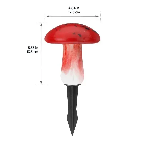 Infinity X1 Glass Solar Mushroom Landscape Lights, 2-pack - Image 2