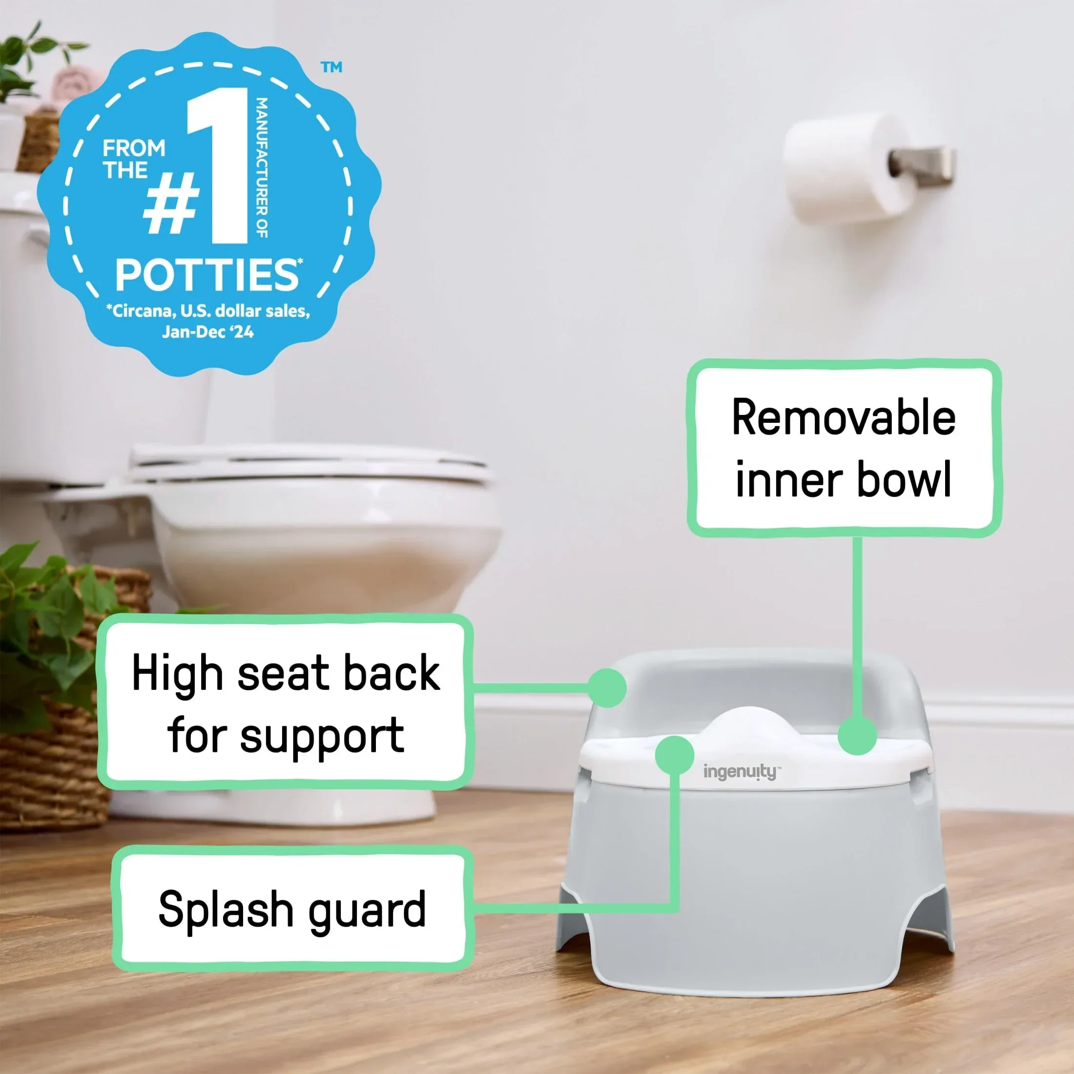 Ingenuity Full Comfort Toddler Training Potty - Image 2